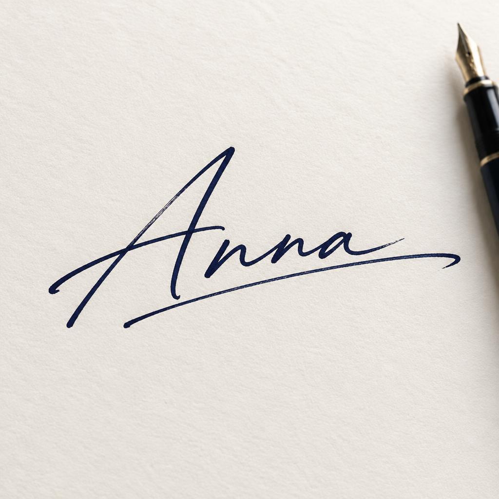"Anna" — Cursive Signature | AI Text Effect Generator