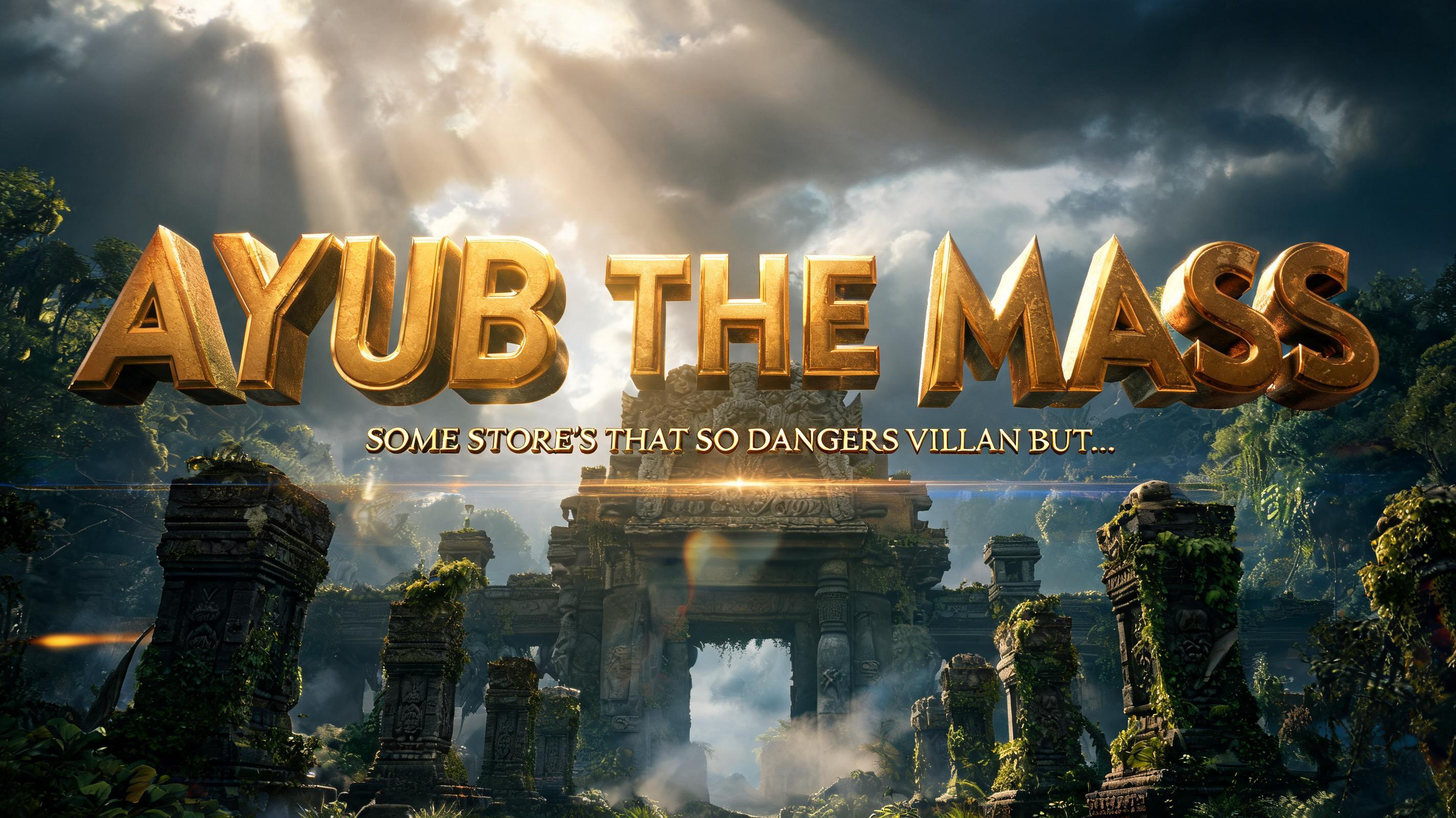 "AYUB THE MASS
SOME STORE'S THAT SO DANGERS VILLAN BUT..." — Cinematic Blockbuster | AI Text Effect Generator
