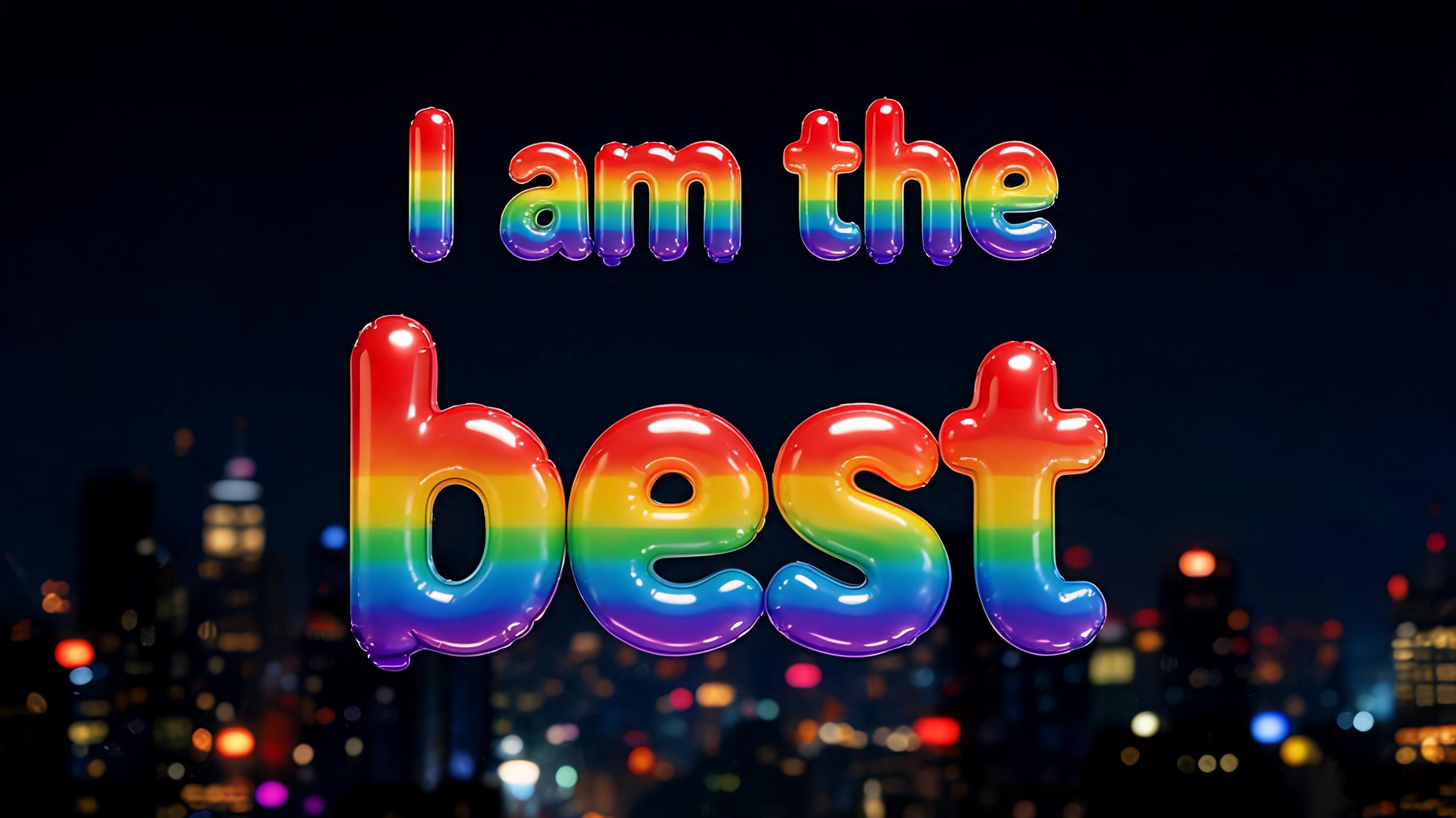 "I am the best" — Rainbow | AI Text Effect Generator