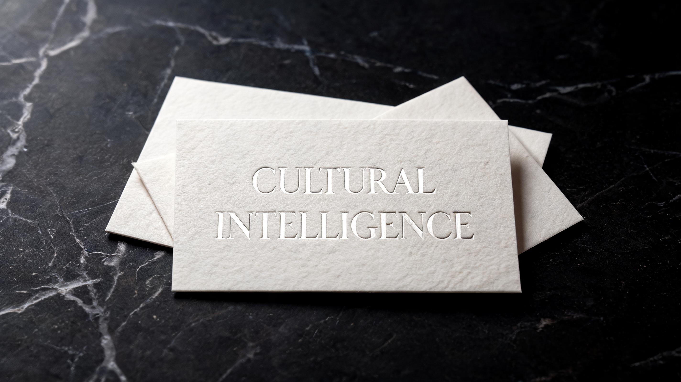 "Cultural Intelligence" — Emboss text effect
