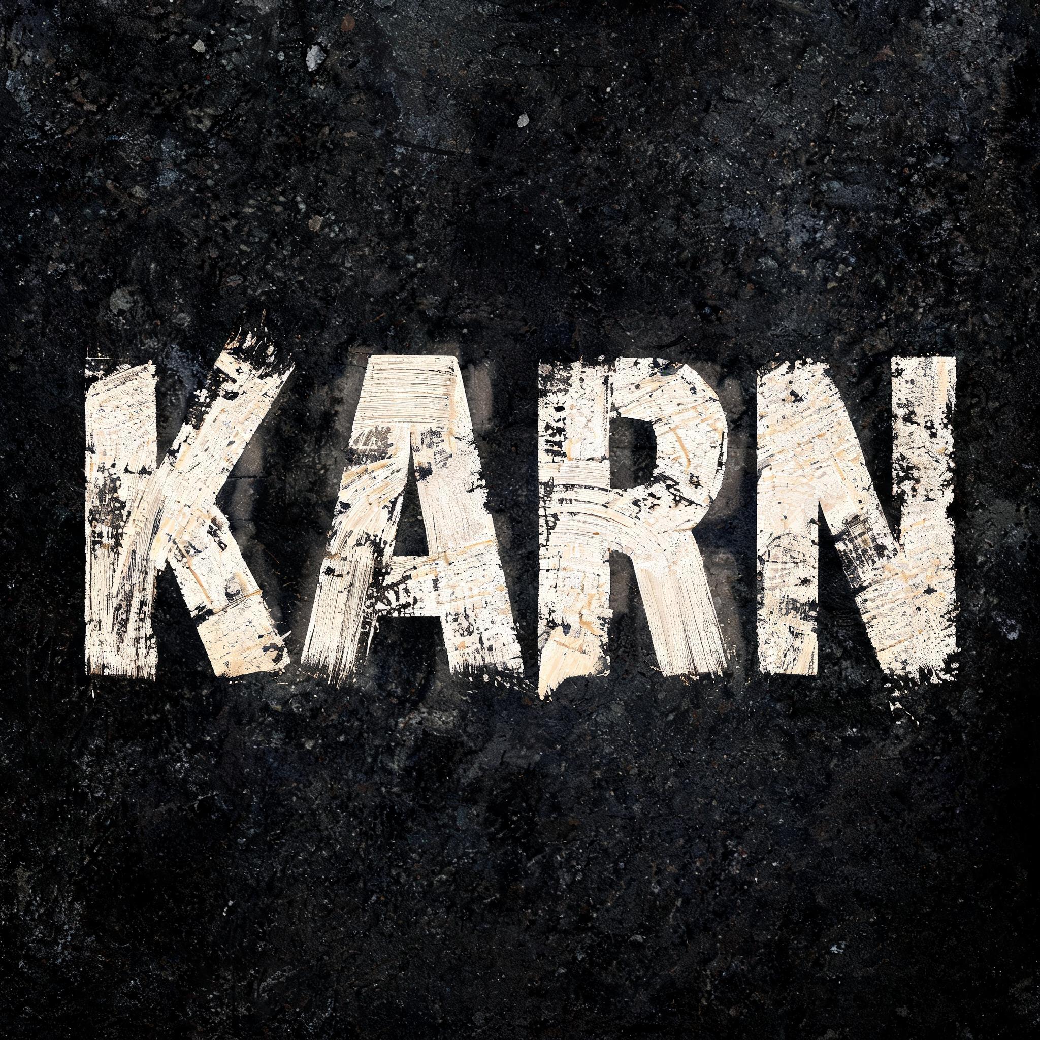 "KARN" — Brush Dry | AI Text Effect Generator