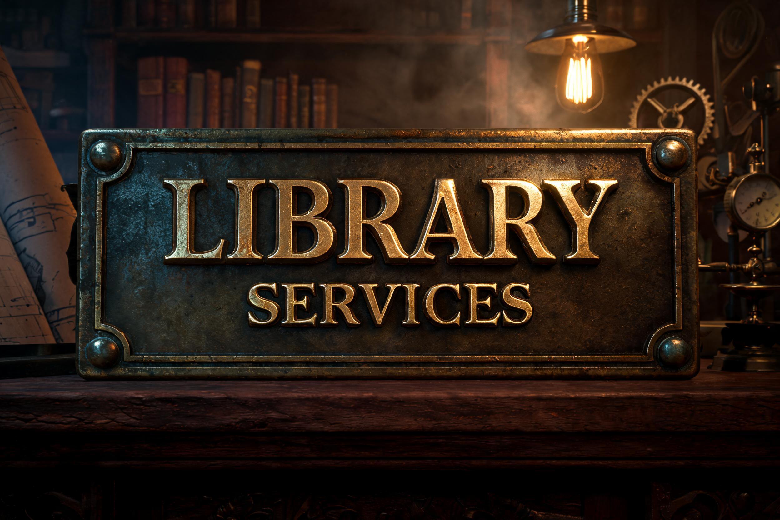 "Library Services" — Steampunk | AI Text Effect Generator