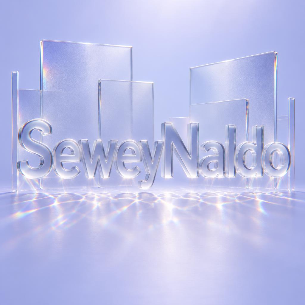 "SeweyNaldo" — Glass | AI Text Effect Generator