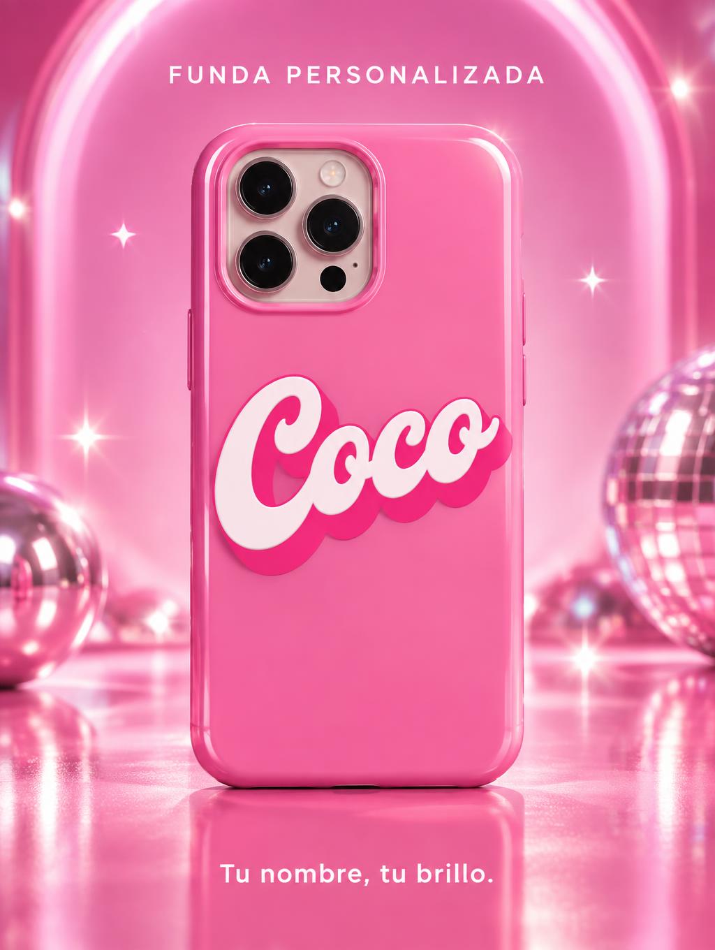 "Coco
FUNDA PERSONALIZADA
Tu nombre, tu brillo." — Barbie | AI Text Effect Generator