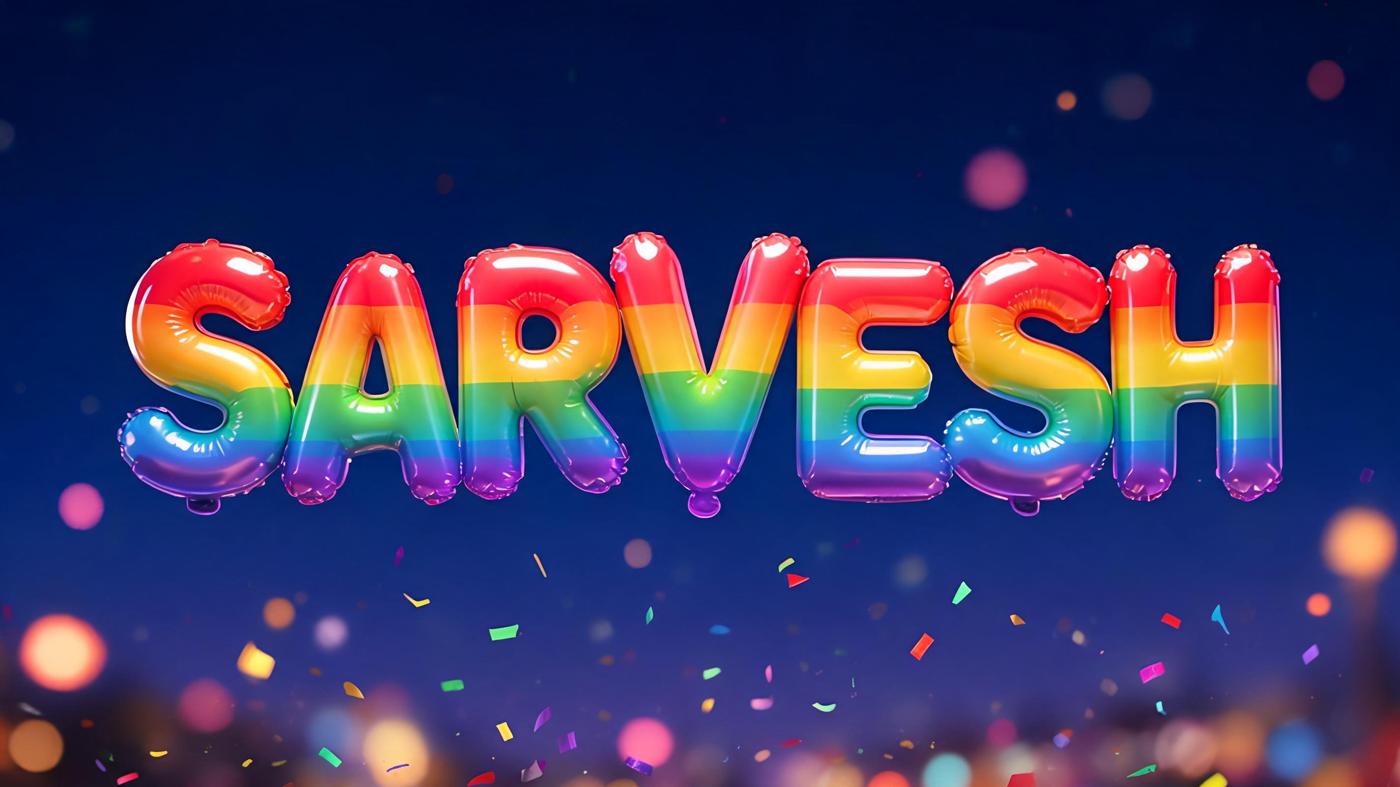 "Sarvesh" — Rainbow | AI Text Effect Generator