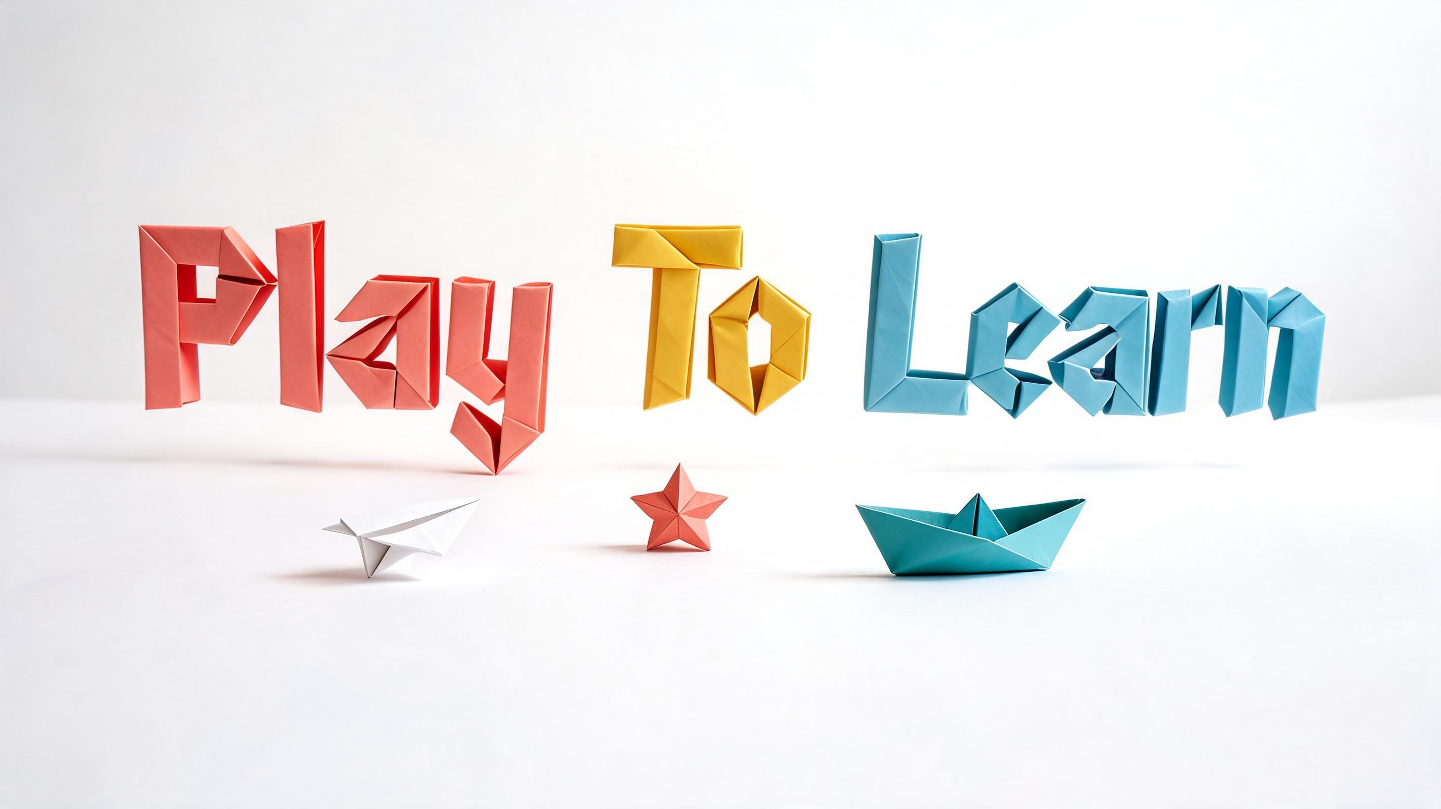 "Play To Learn" — Origami text effect
