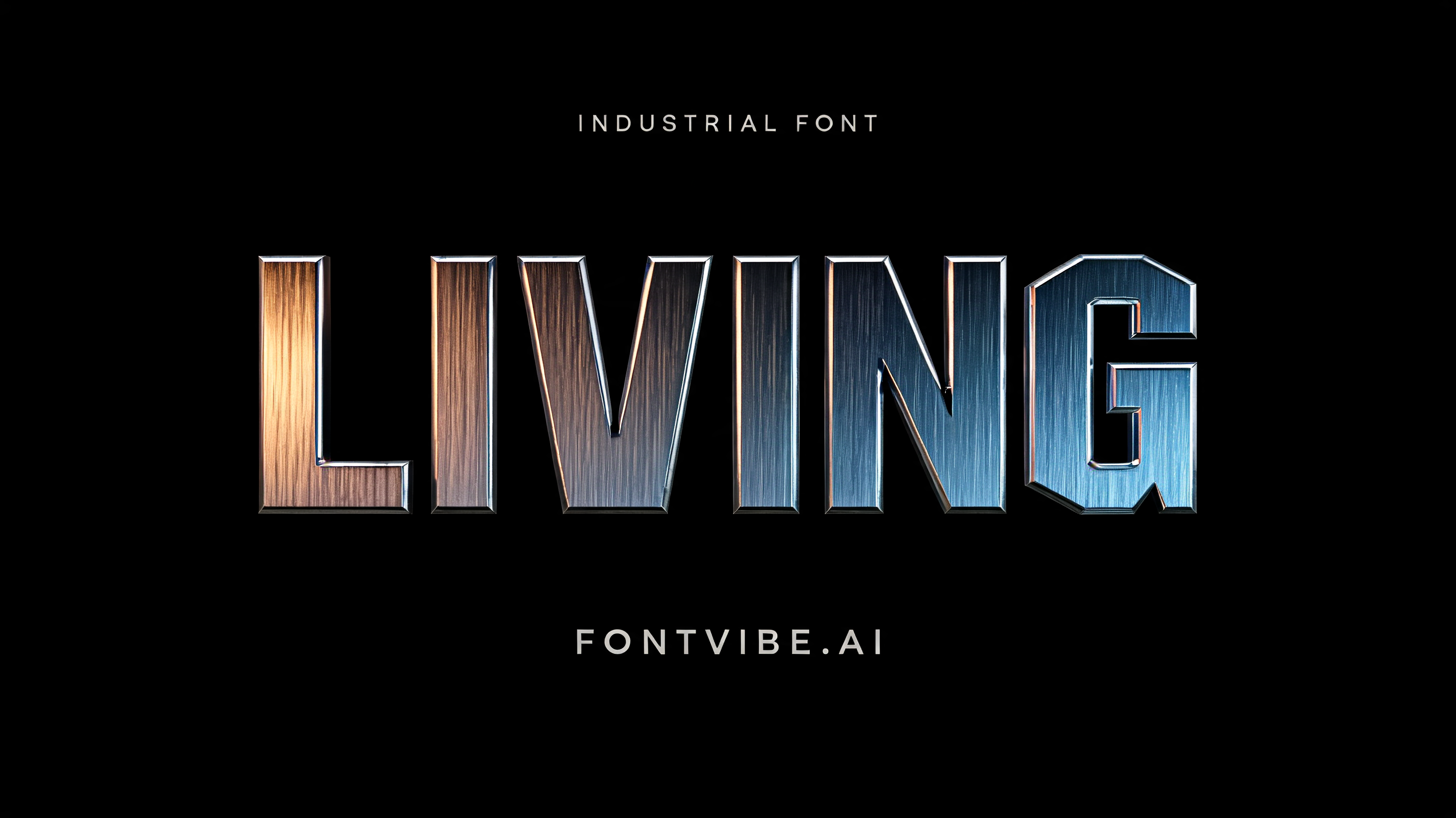 "LIVING" — Metallic | AI Text Effect Generator