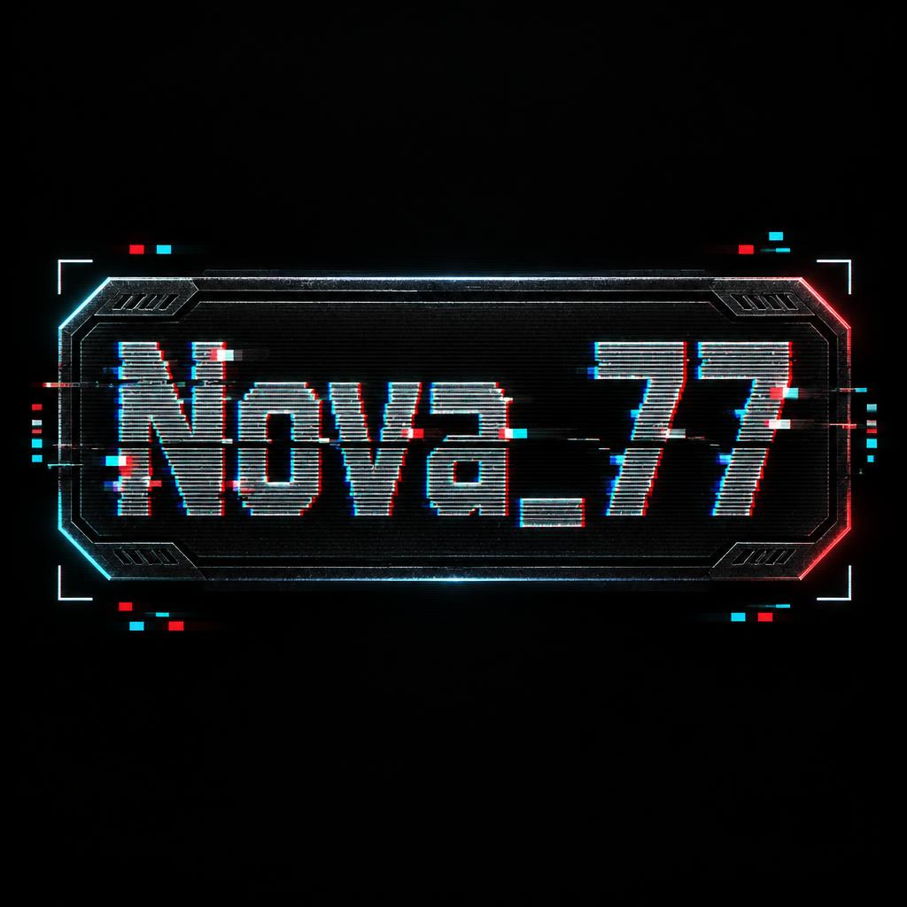 "Nova_77" — Glitch text effect
