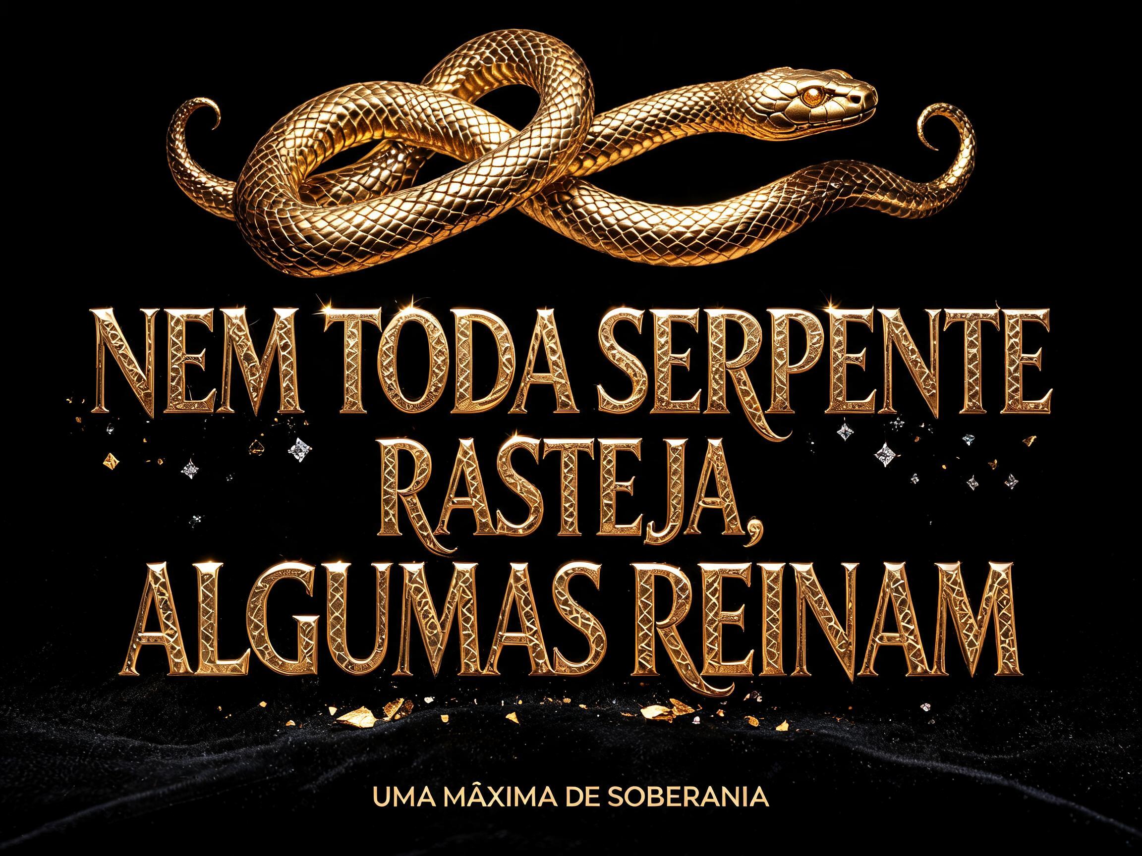 "NEM TODA SERPENTE
RASTEJA,
ALGUMAS REINAM
UMA MÁXIMA DE SOBERANIA" — Luxury Gold | AI Text Effect Generator