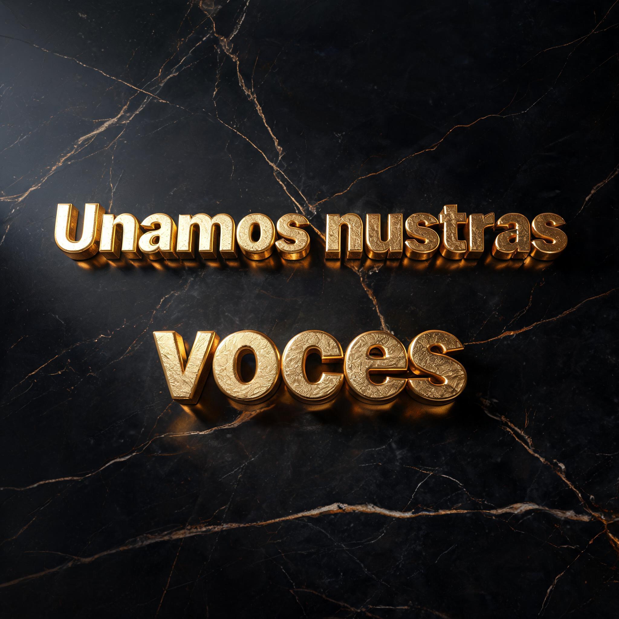 "Unamos nuestras voces" — Luxury Gold | AI Text Effect Generator
