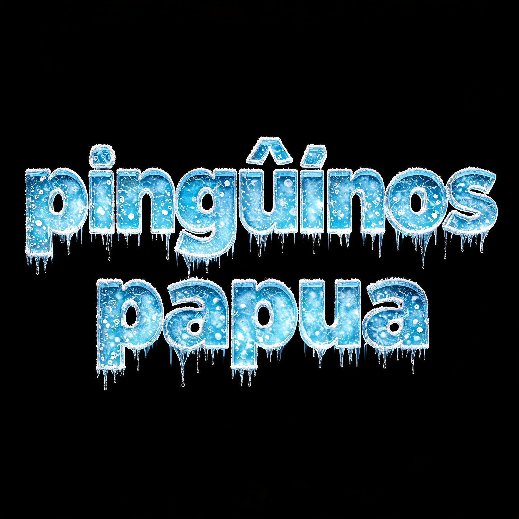 "pingüinos papua" — Glass Frozen | AI Text Effect Generator