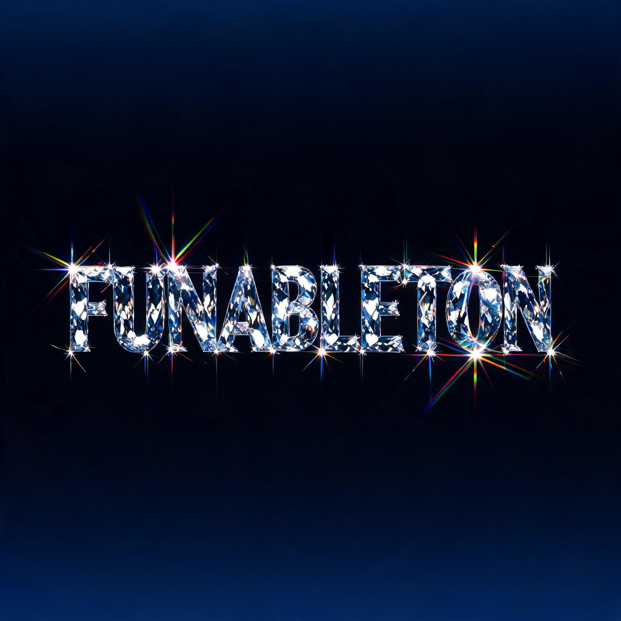 "FUNABLETON" — Glass Crystal | AI Text Effect Generator