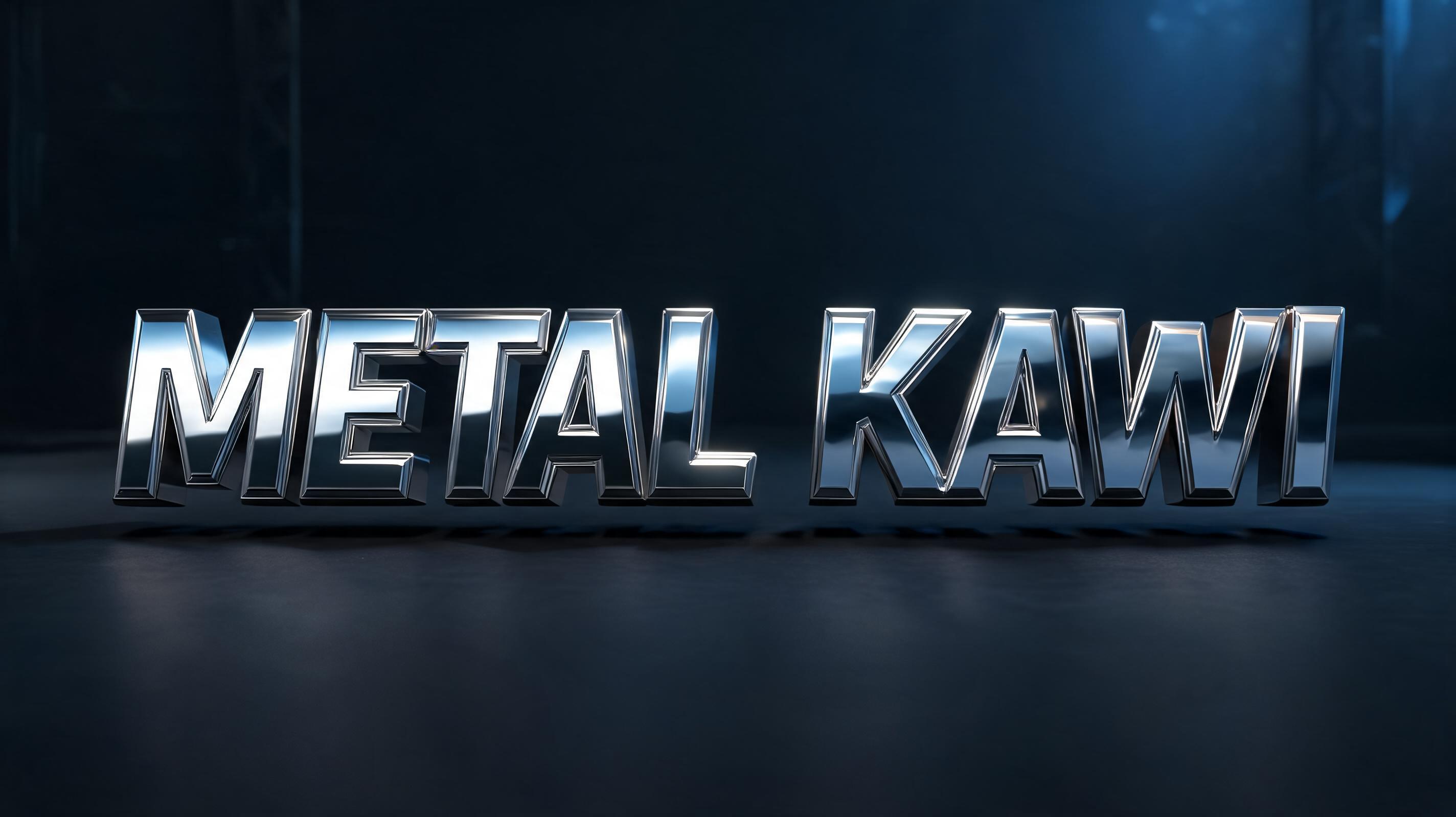 "METAL KAWI" — Chrome Metal 3d | AI Text Effect Generator