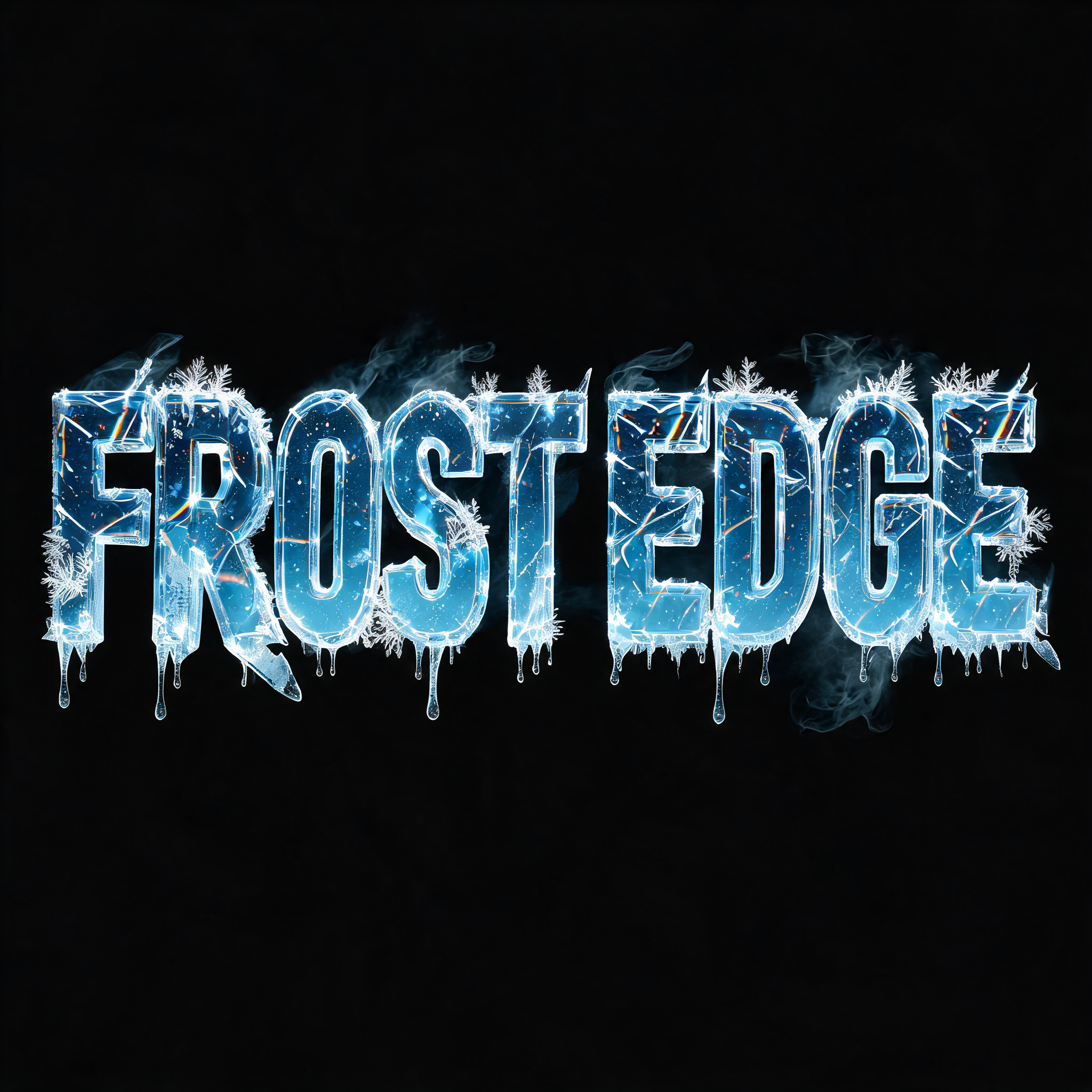 "FROST EDGE" — Ice Crystal text effect