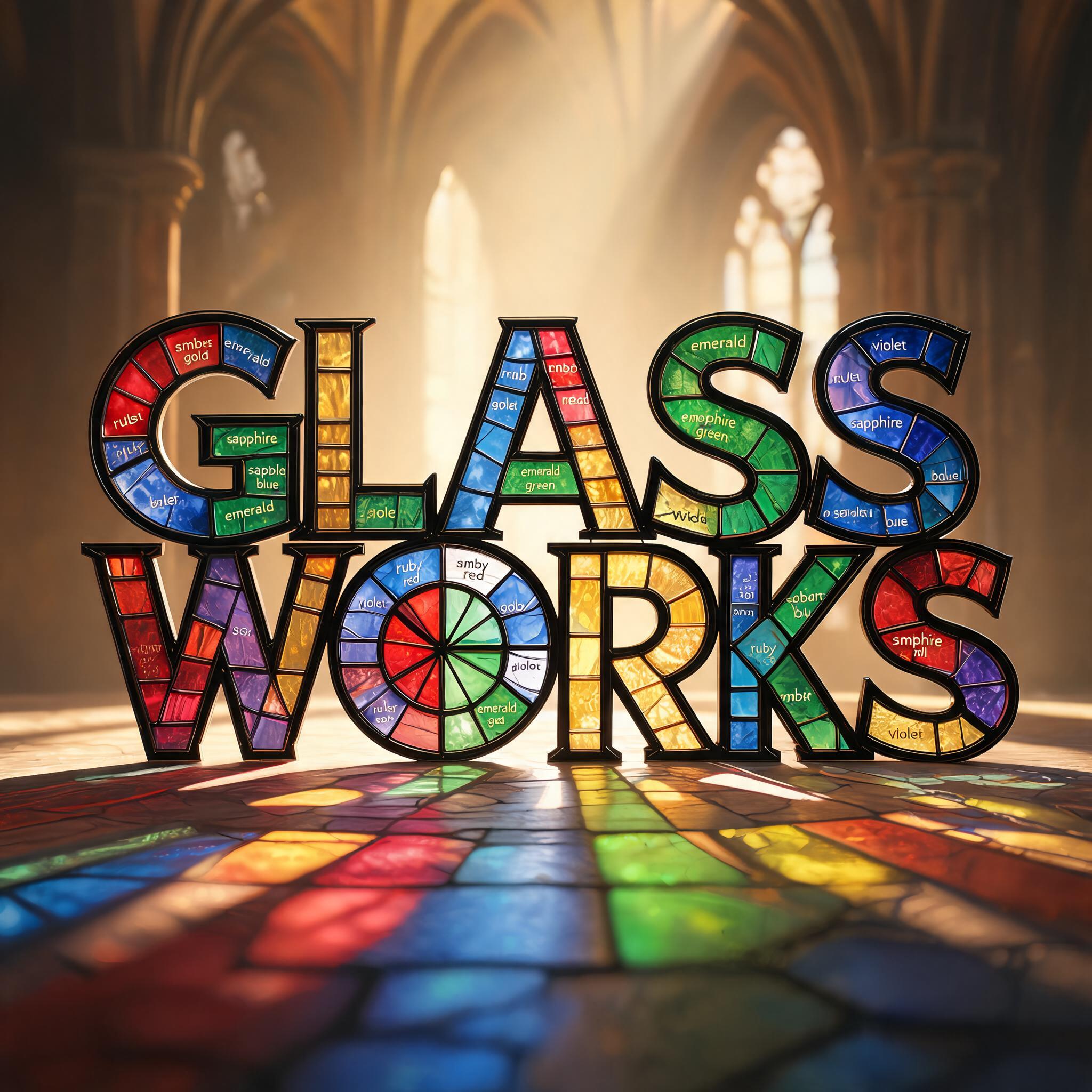 "Glassworks" — Glass Color text effect