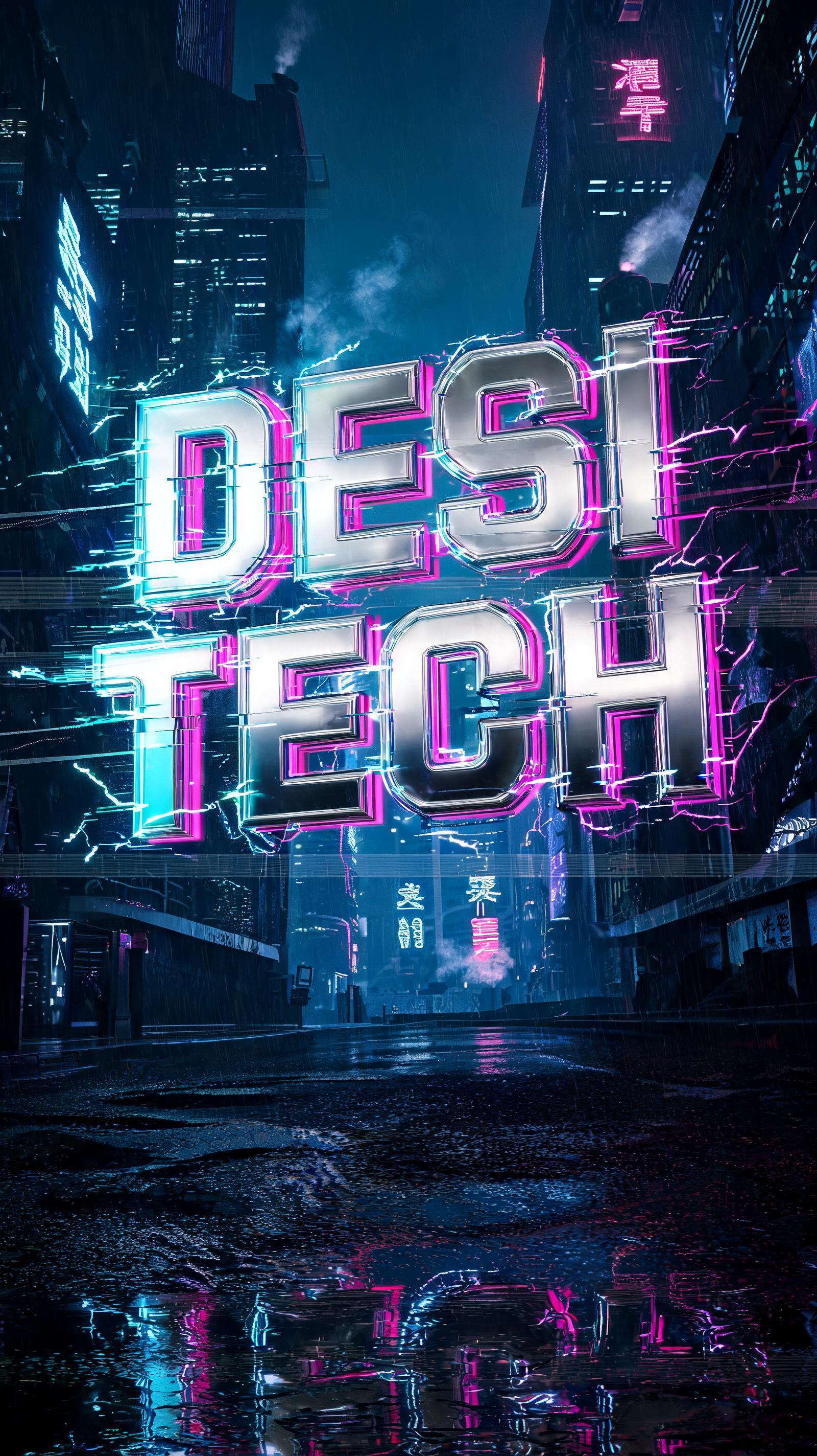 "DESI TECH" — Cyberpunk | AI Text Effect Generator