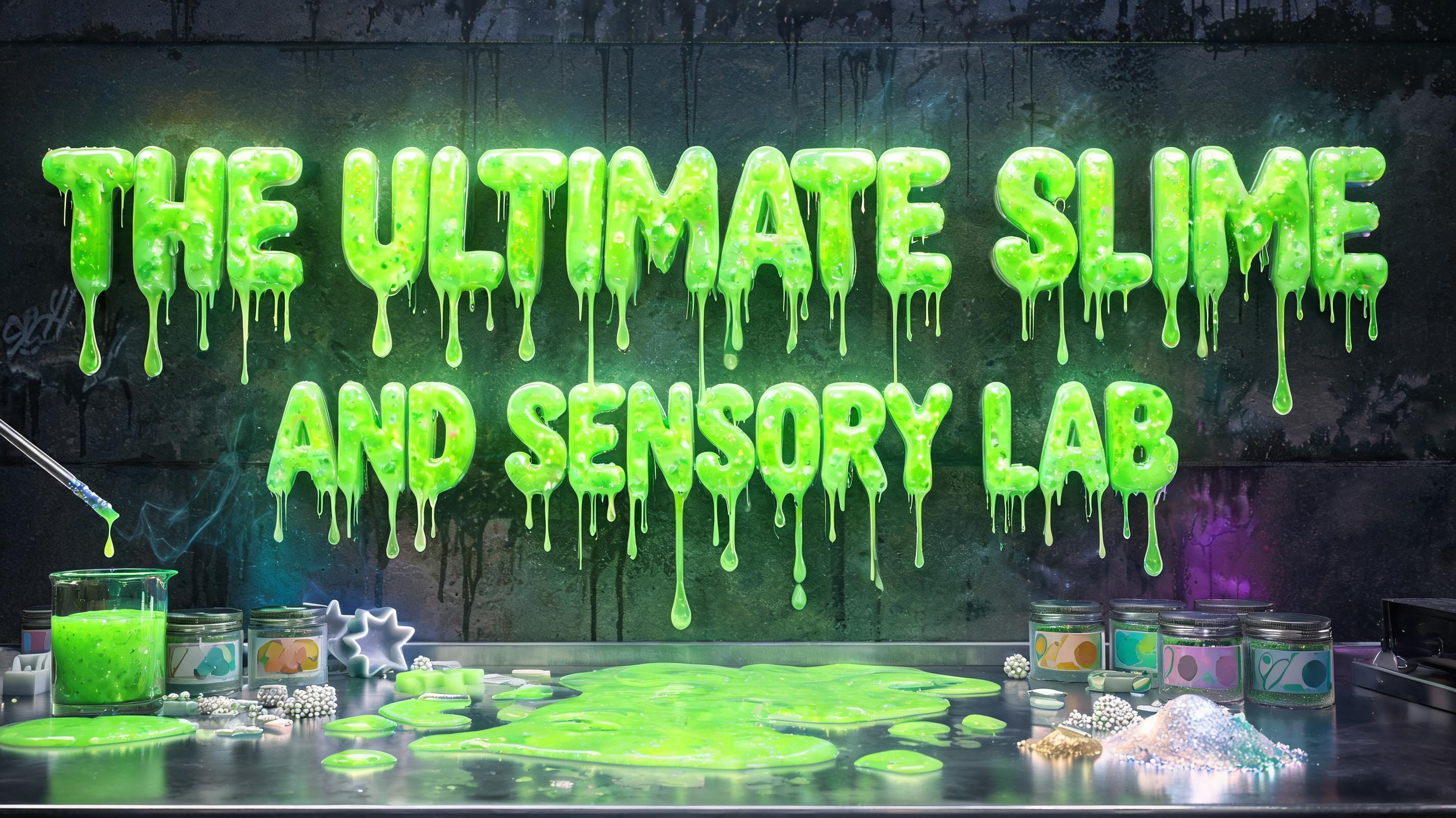 "The Ultimate Slime and Sensory Lab" — Drip Font | AI Text Effect Generator