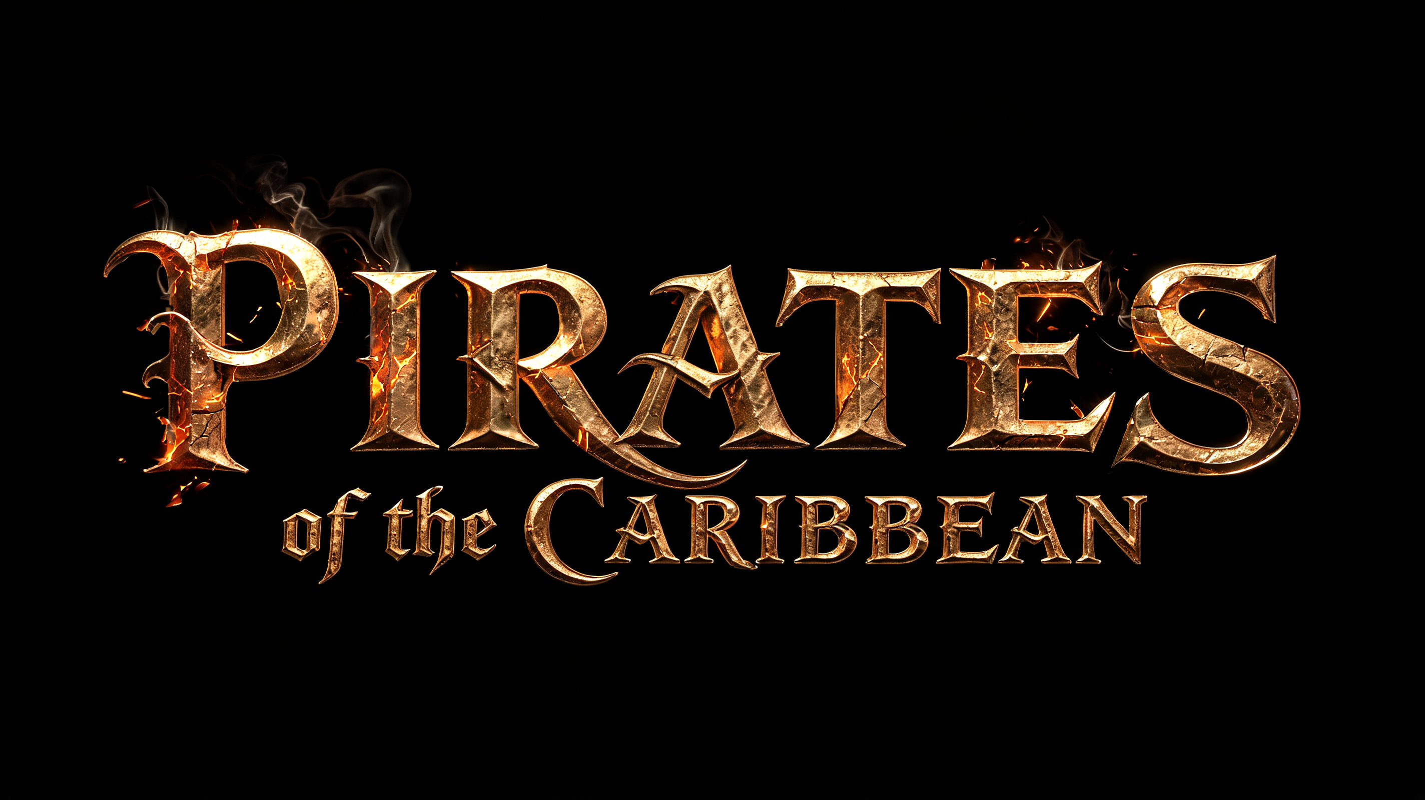 "Pirates of the Caribbean" — cinematic text effect