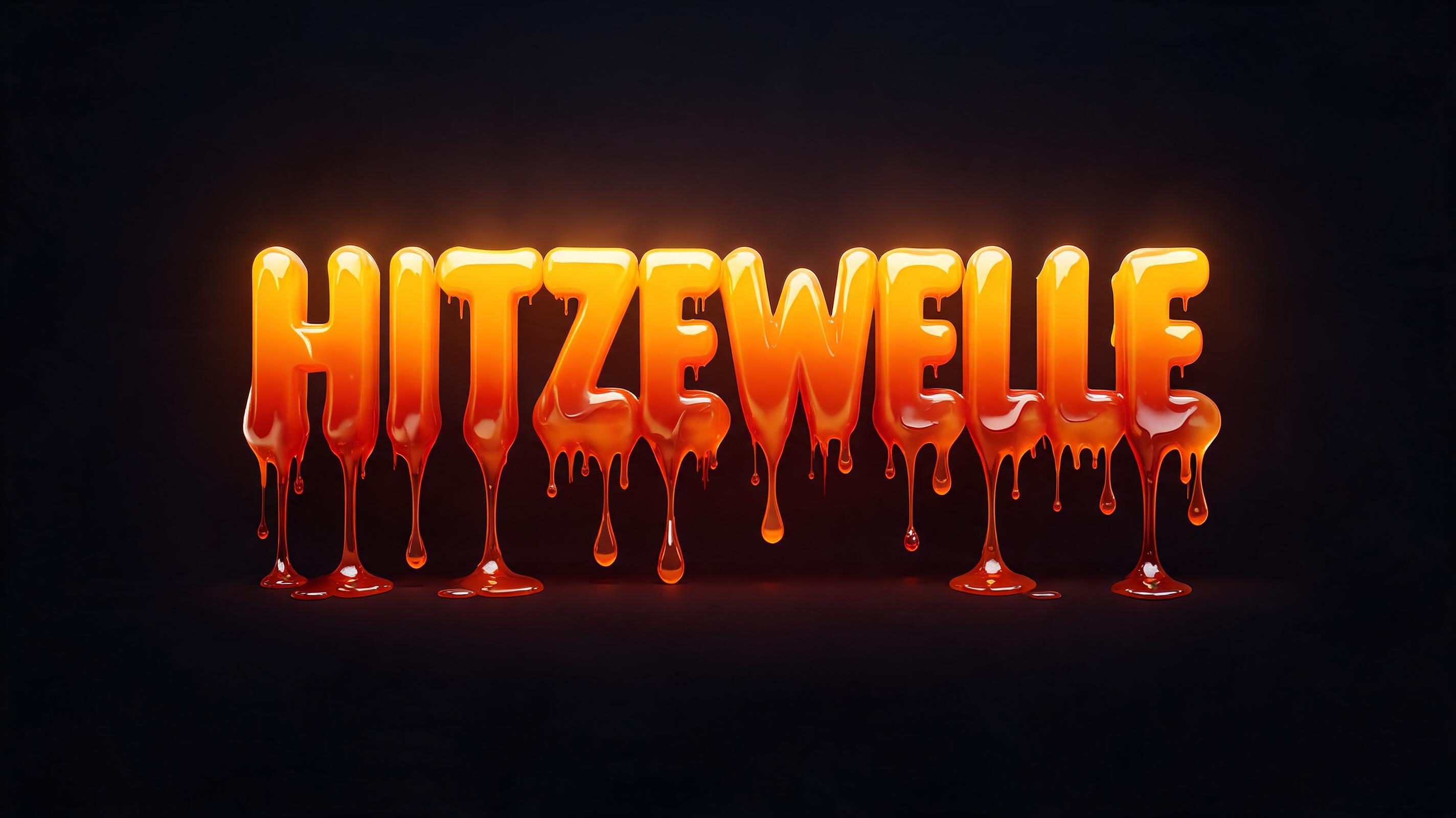 "Hitzewelle" — Drip Font Melting | AI Text Effect Generator