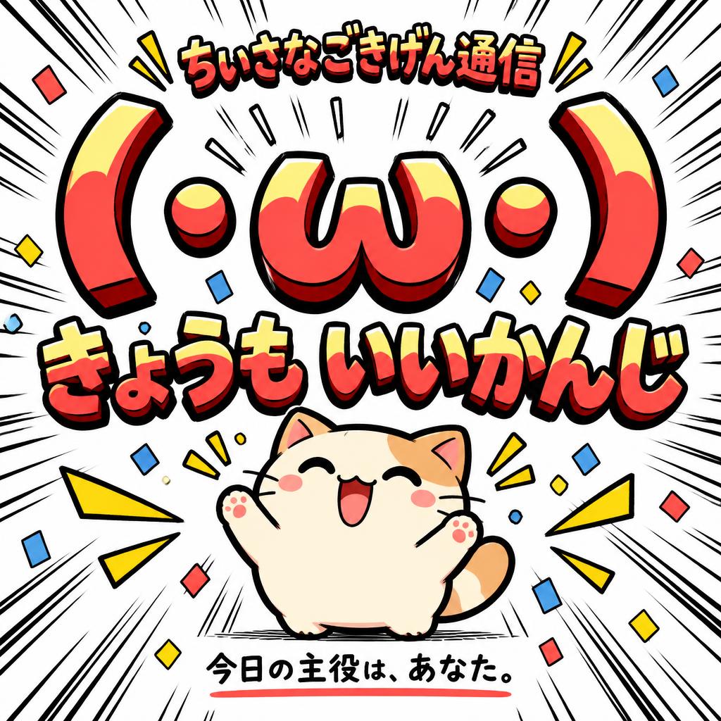 ちいさなごきげん通信
(・ω・)
きょうも いいかんじ
今日の主役は、あなた。
