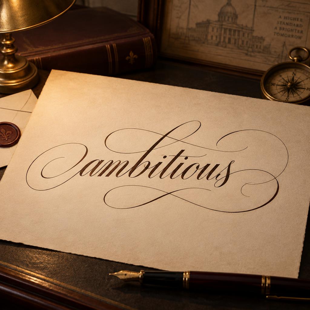 "ambitious" —  | AI Text Effect Generator