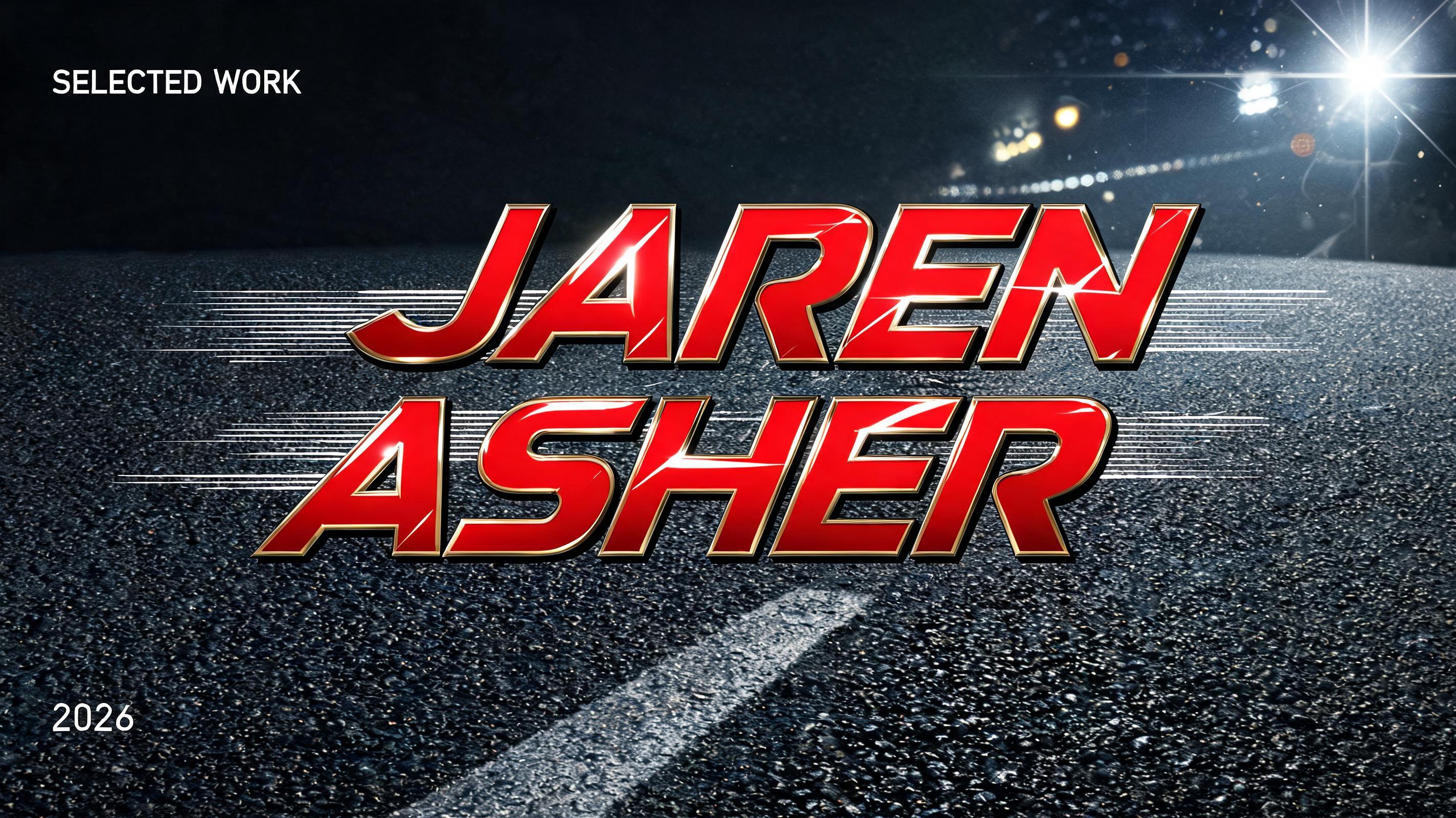 "Jaren Asher" — Racing | AI Text Effect Generator