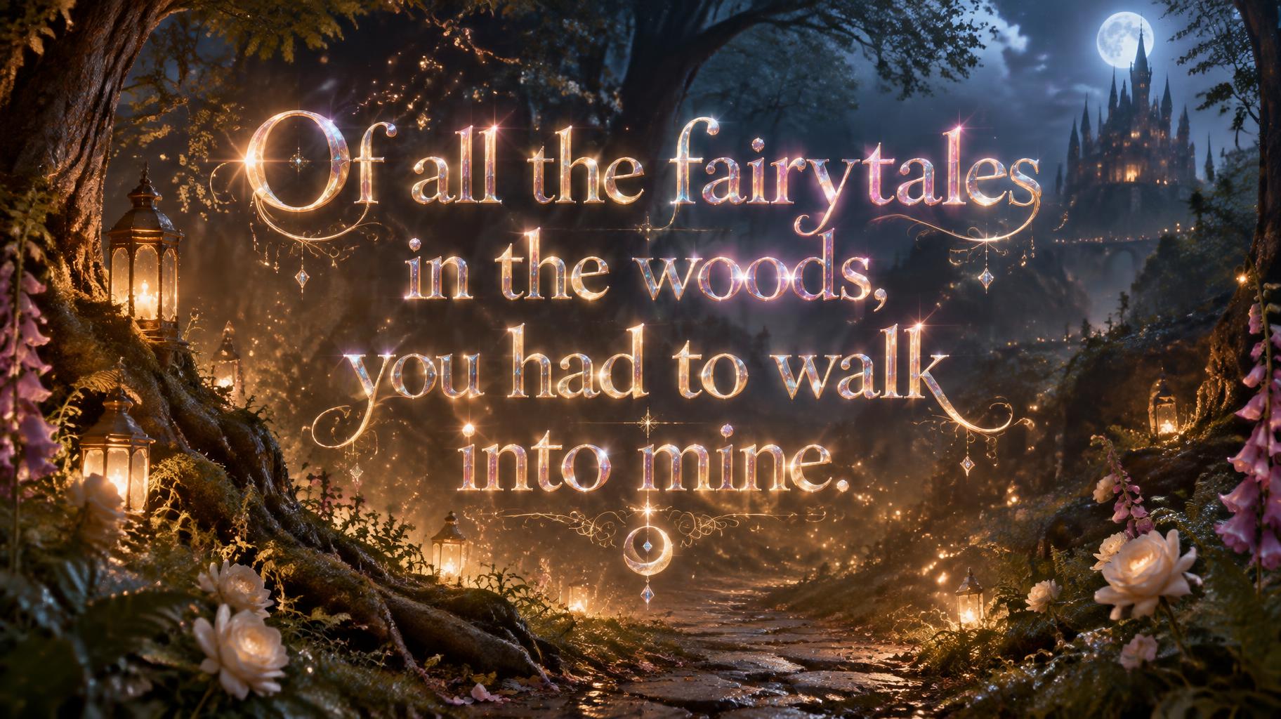 Of all the fairytales in the woods, you had to walk into mine.