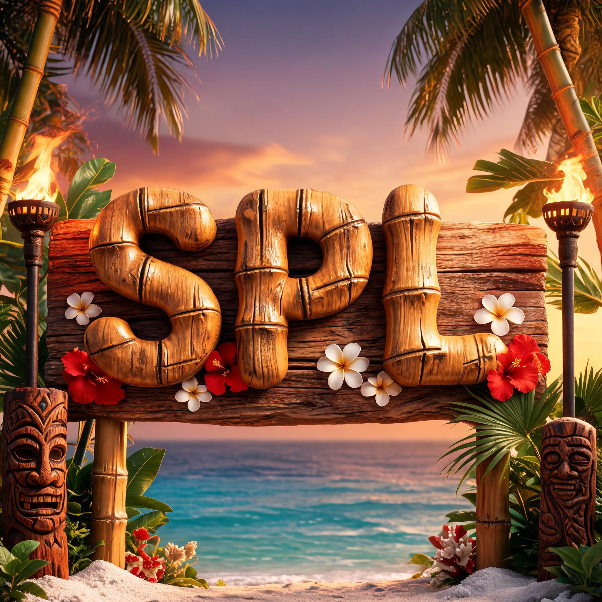 "SPL" — Hawaiian | AI Text Effect Generator