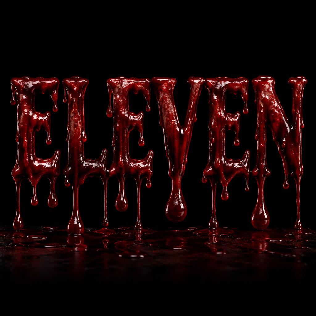 "ELEVEN" — Drip Font Blood | AI Text Effect Generator