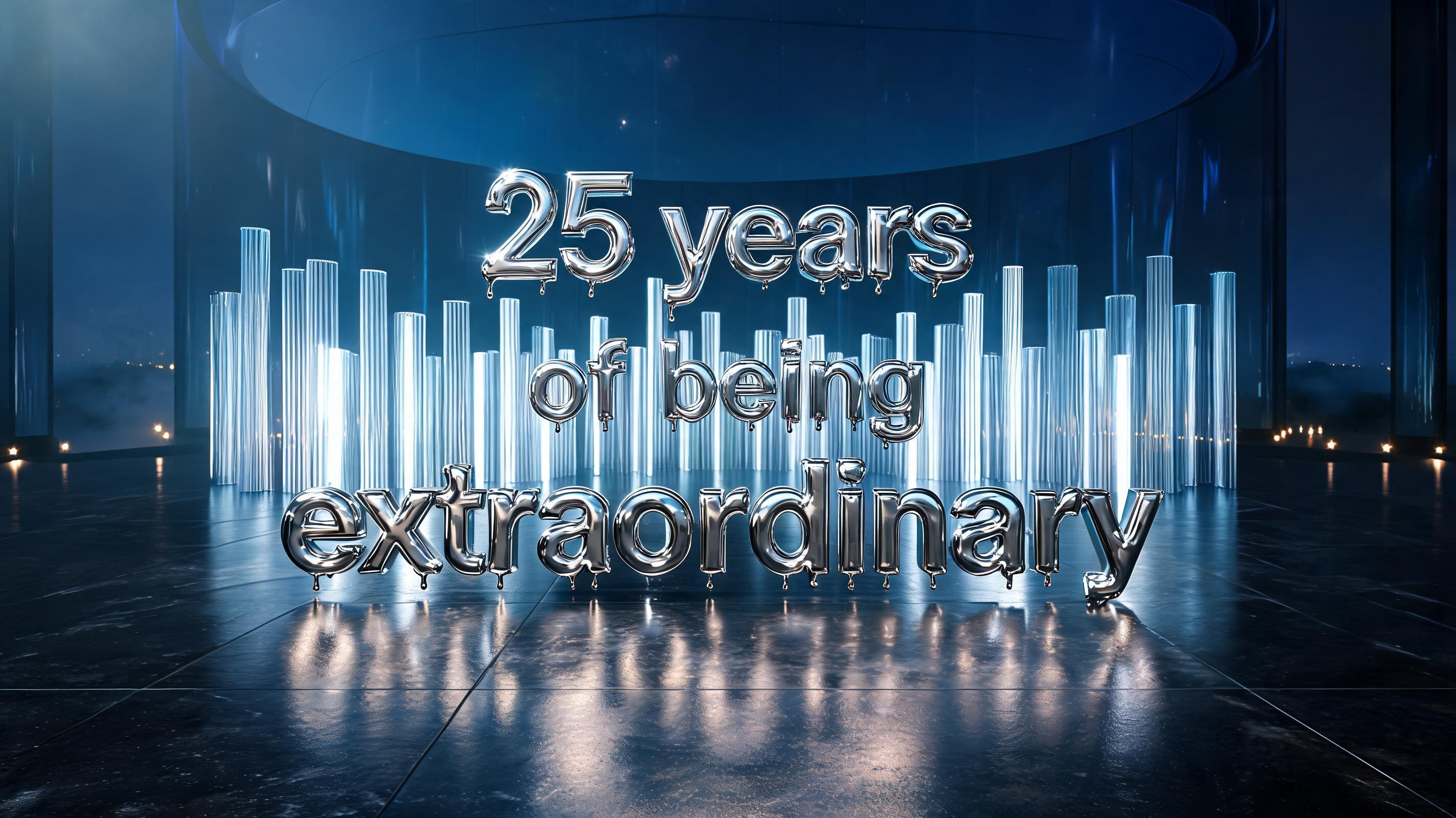 "25 years of being extraordinary" —  | AI Text Effect Generator