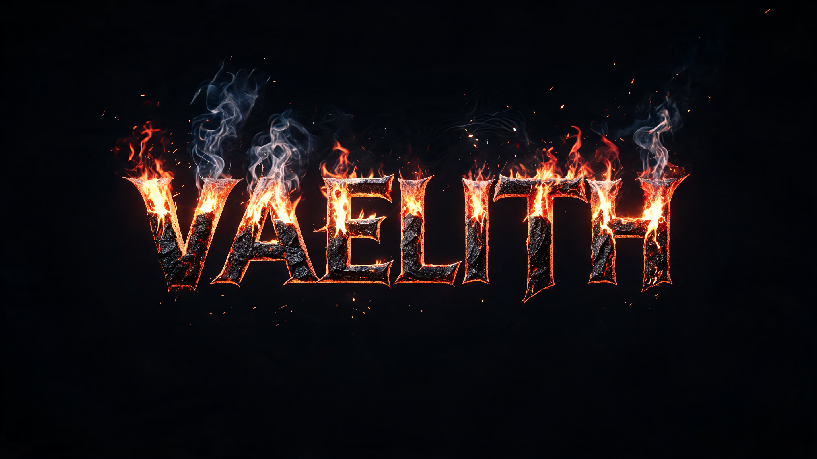 "Vaelith" — Fire Smoke | AI Text Effect Generator