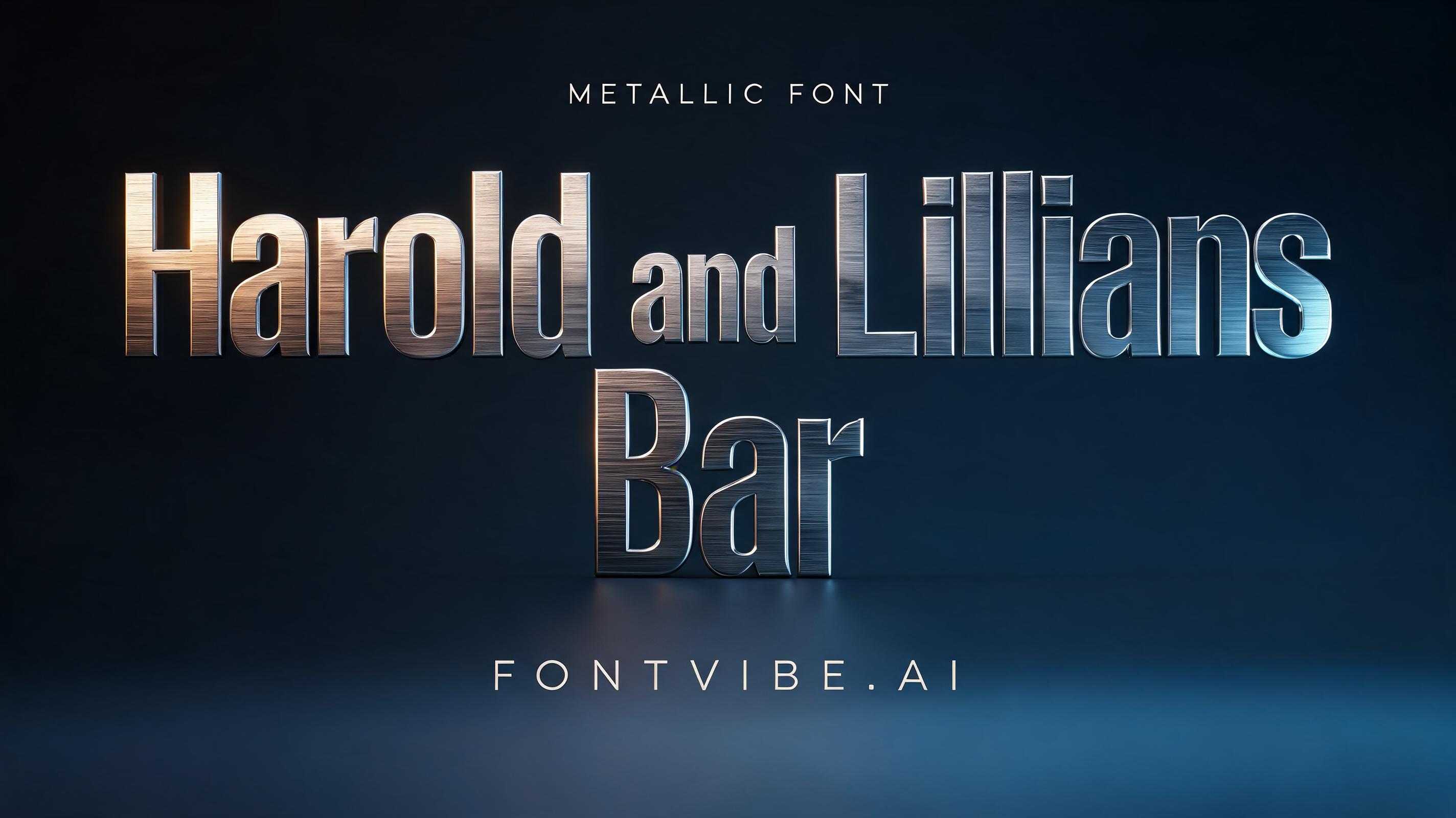 "Harold and Lillians Bar" — Metallic | AI Text Effect Generator