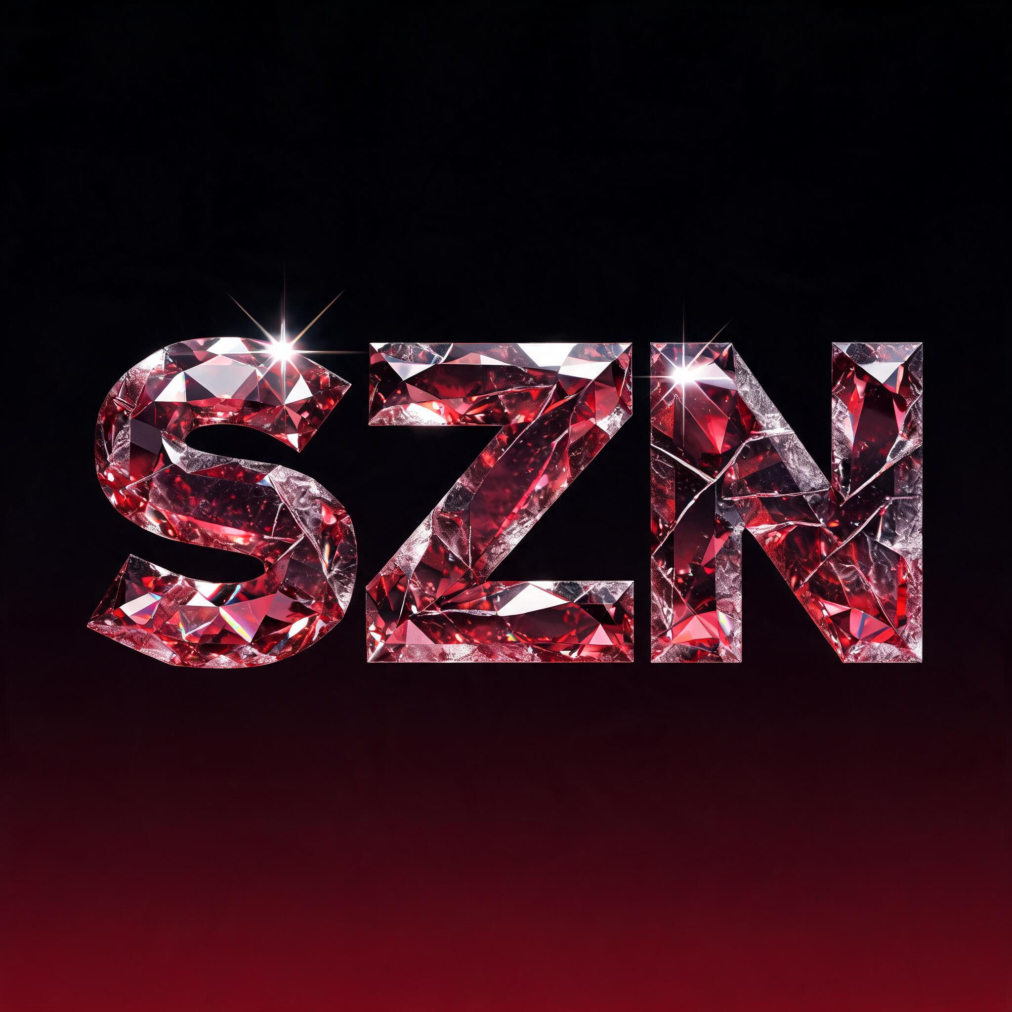 "SZN" — Glass Crystal | AI Text Effect Generator