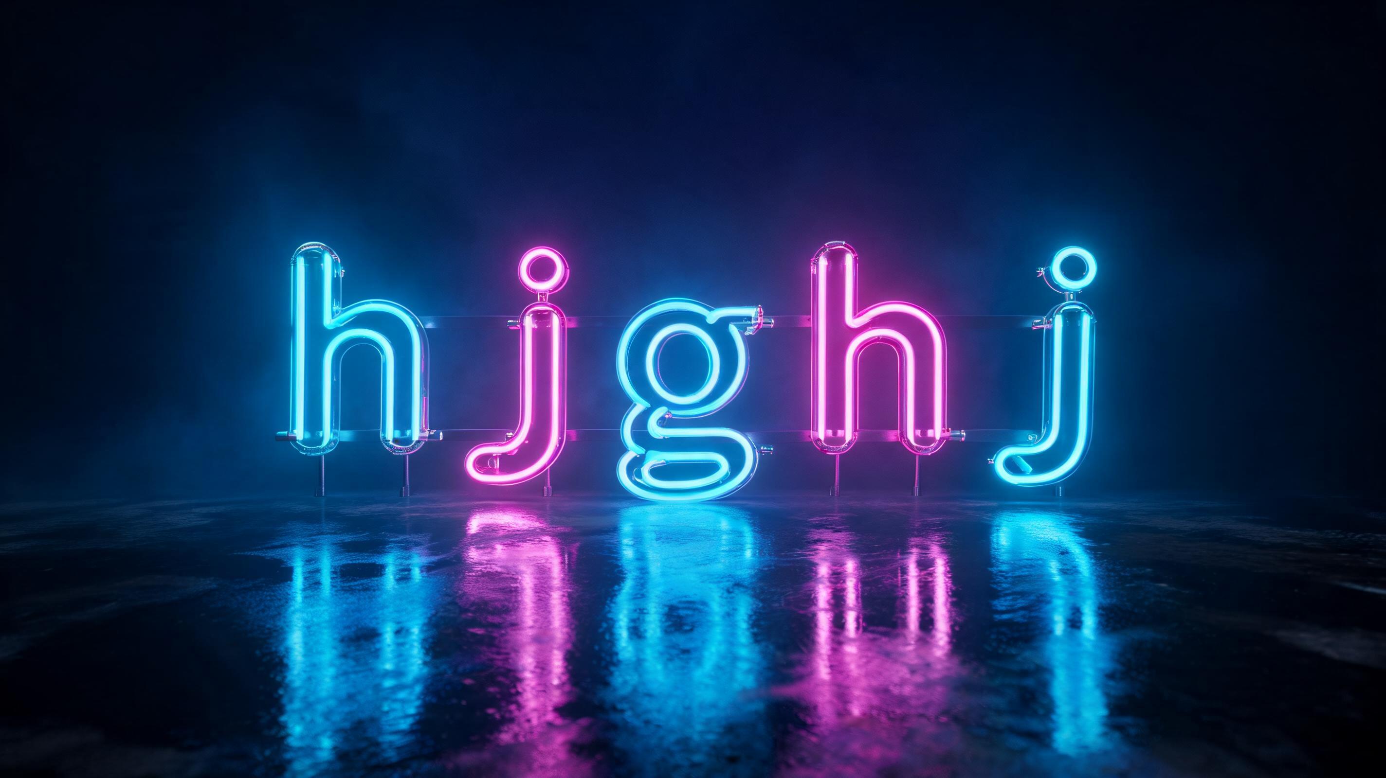 "hjghj" — Neon Glow | AI Text Effect Generator