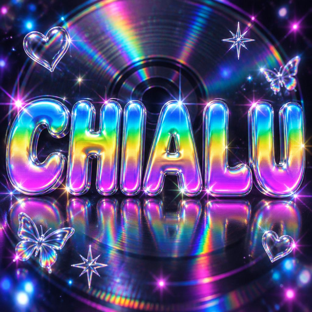 "CHIALU" — Y2k Holographic | AI Text Effect Generator