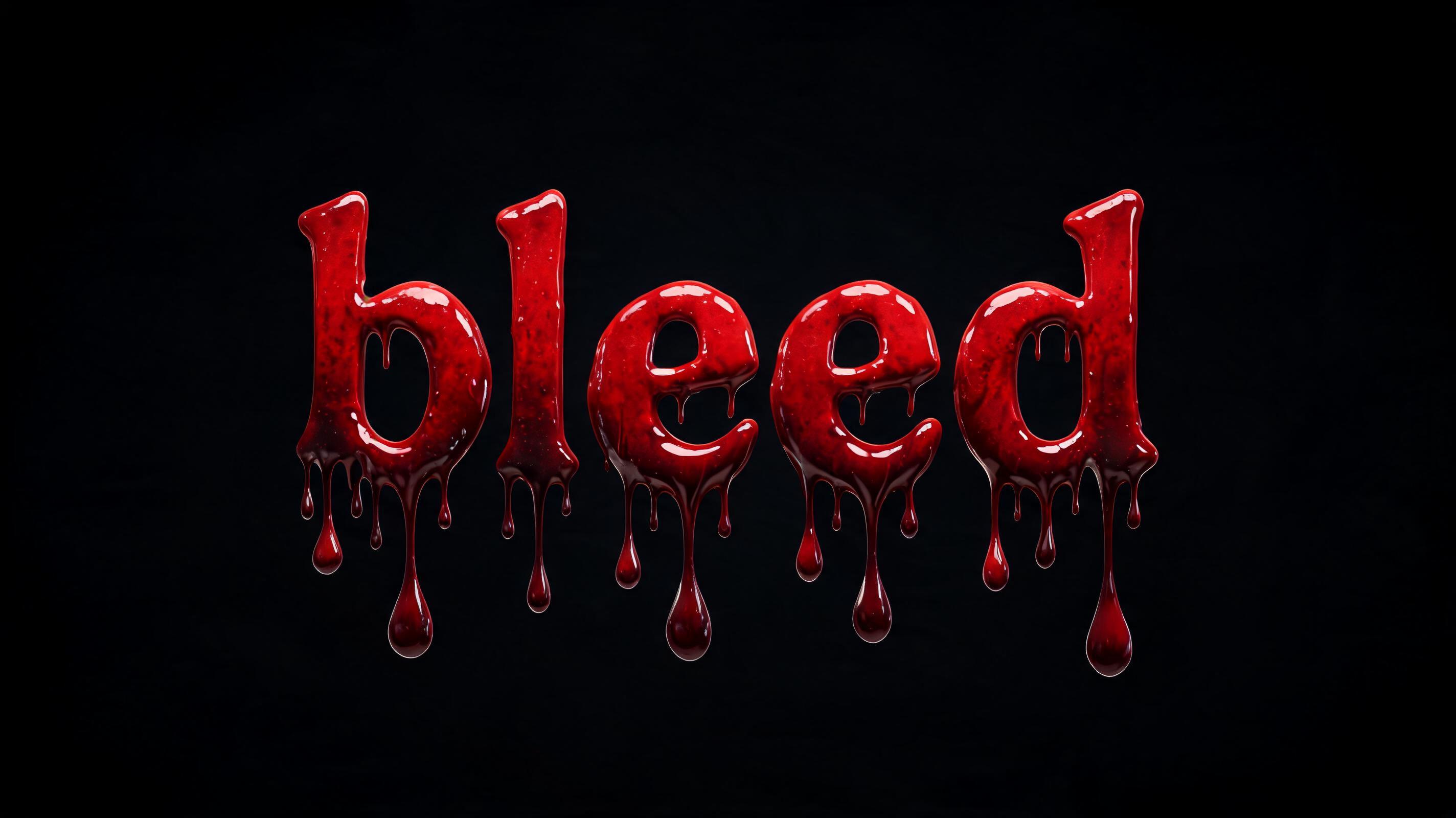 "bleed" — Drip Font Blood | AI Text Effect Generator
