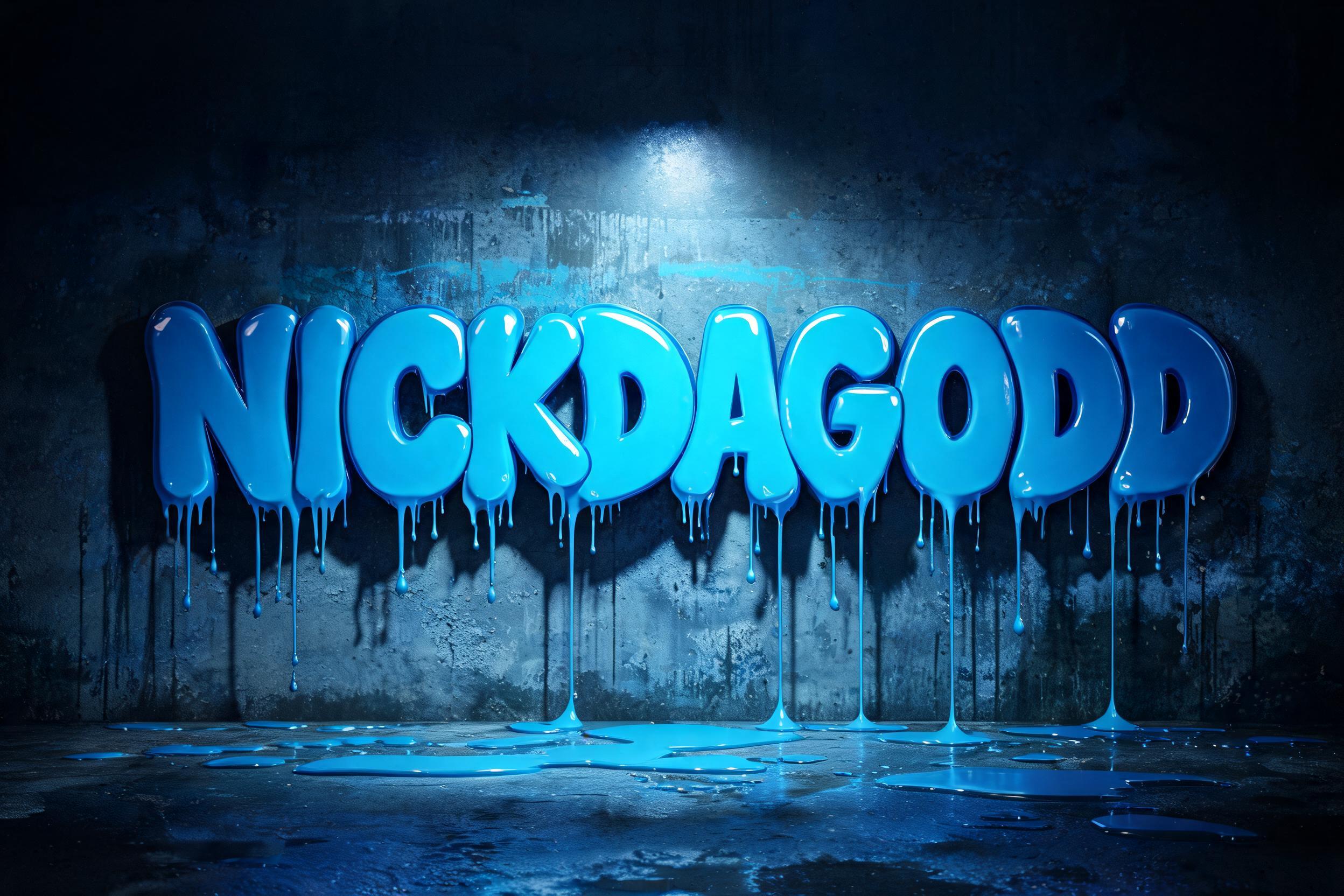"NickDaGodd" — Drip Font | AI Text Effect Generator