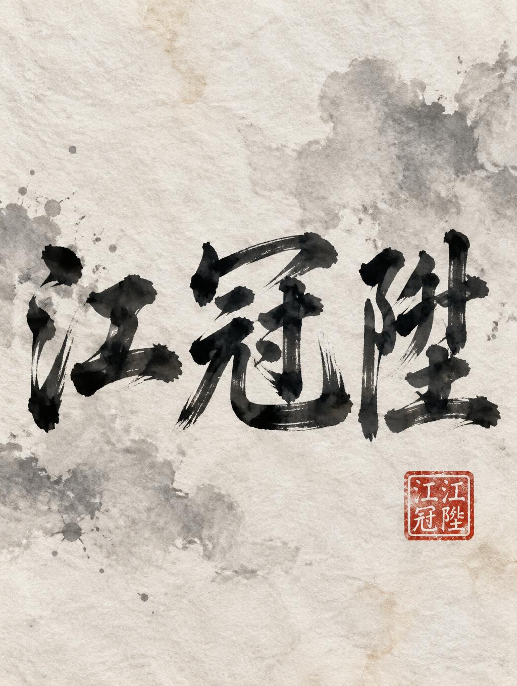 "江冠陞" — Brush Chinese Ink | AI Text Effect Generator