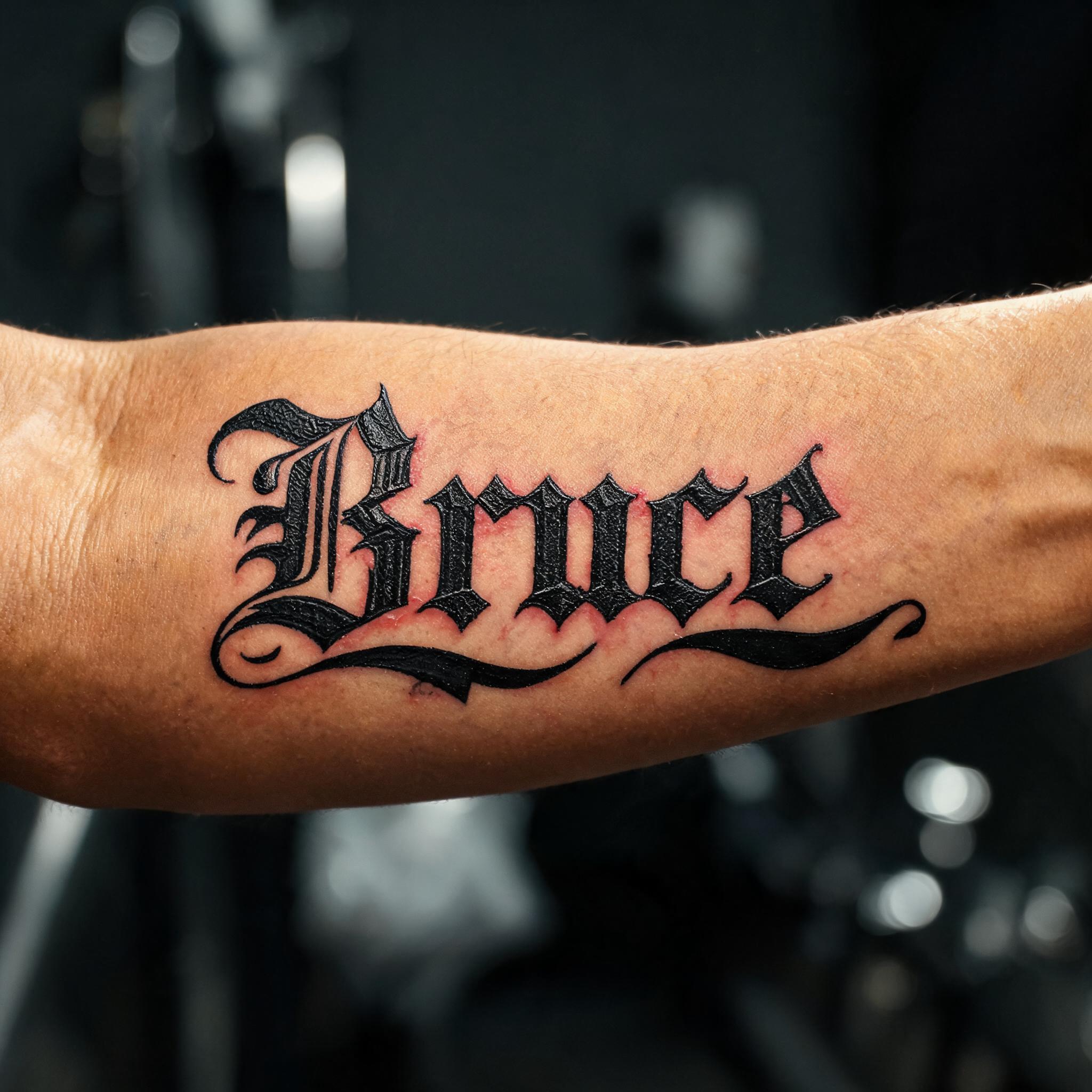 "Bruce" — Tattoo | AI Text Effect Generator