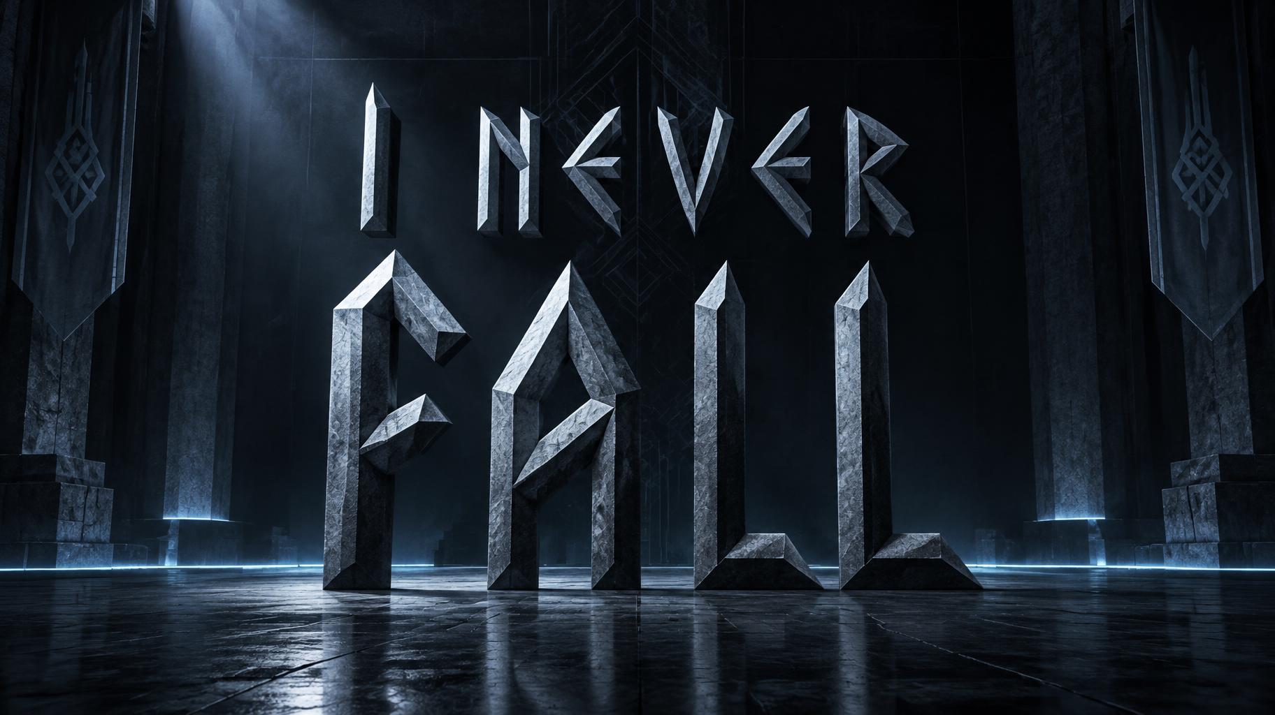 "I never fall" — Viking Runic | AI Text Effect Generator