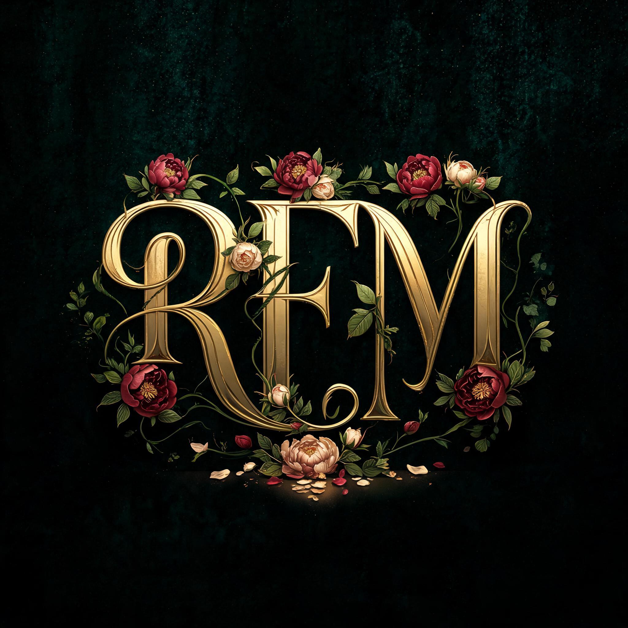 "RFM" — Floral | AI Text Effect Generator