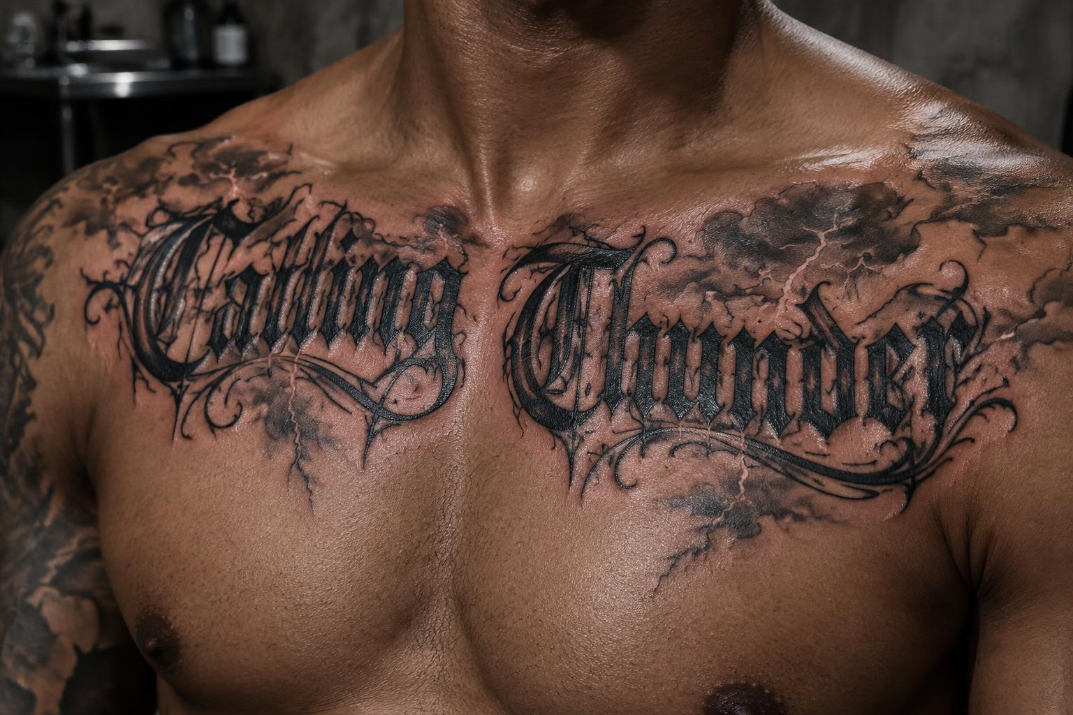 "Calling Thunder" — Tattoo | AI Text Effect Generator