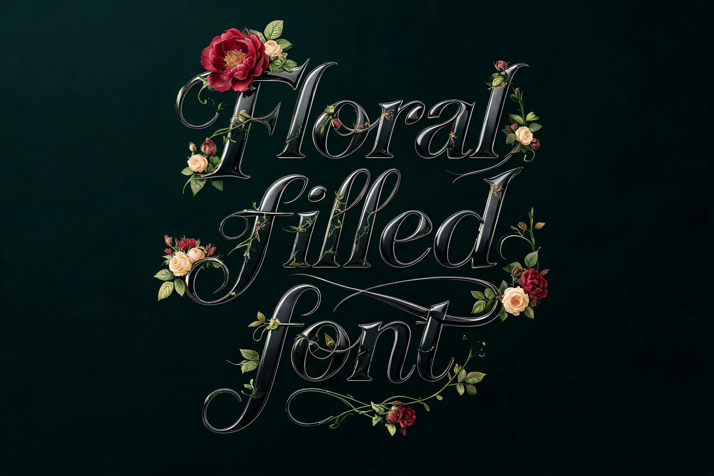 "Floral filled font" — Floral | AI Text Effect Generator