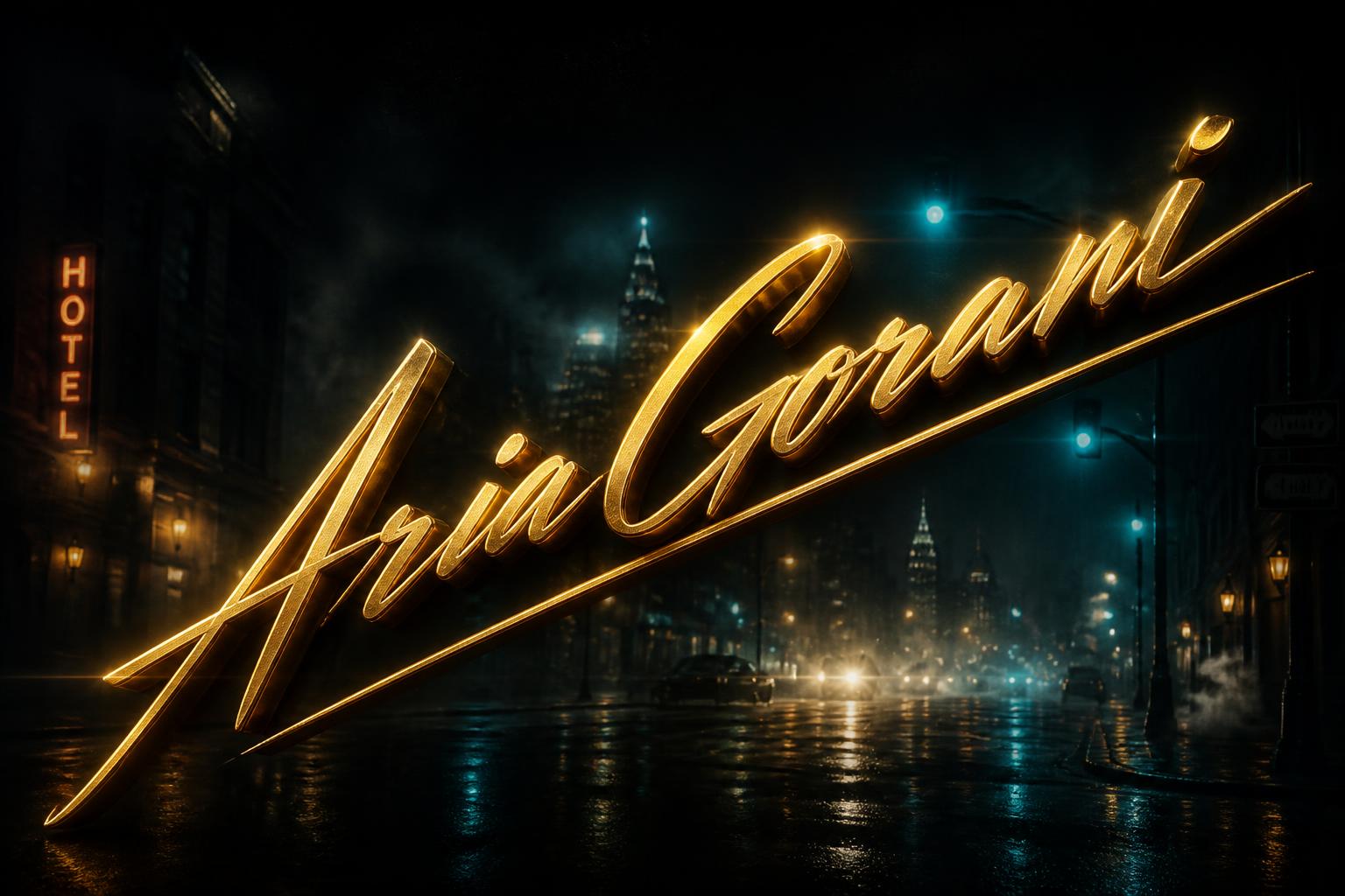 "Aria Gorani" — Cinematic | AI Text Effect Generator