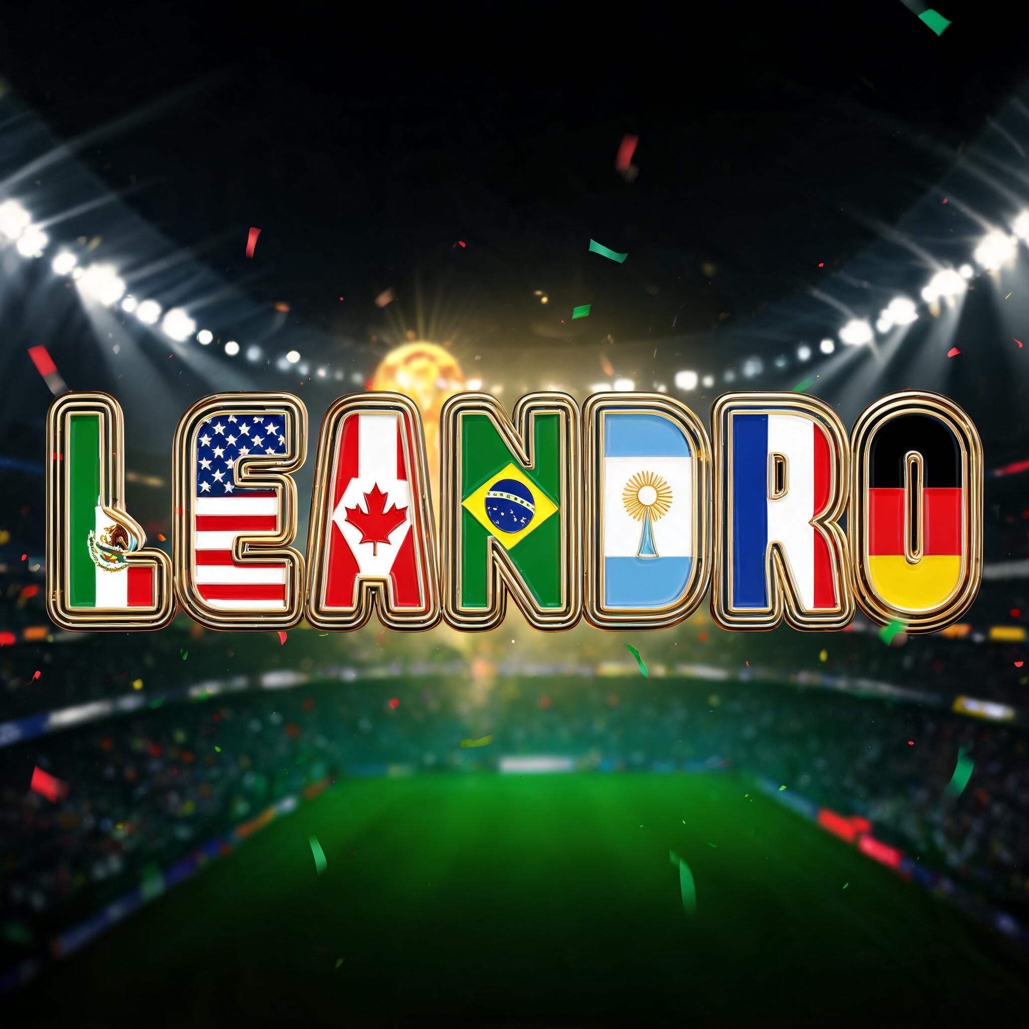 "LEANDRO" — Sports Football | AI Text Effect Generator