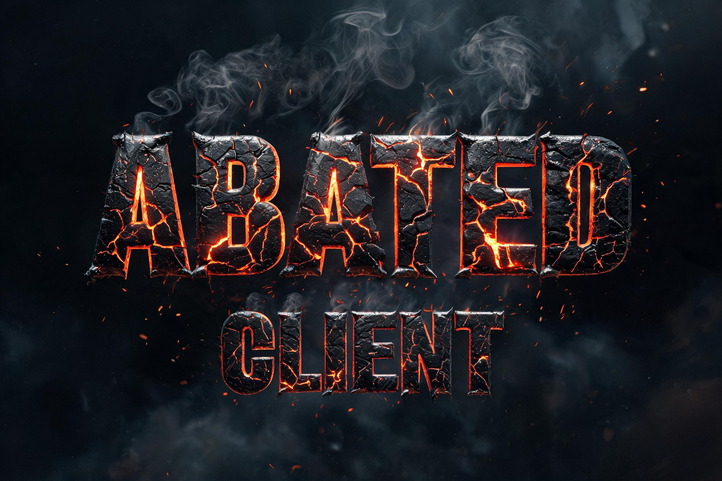 "ABATED CLIENT" — Fire Smoke | AI Text Effect Generator