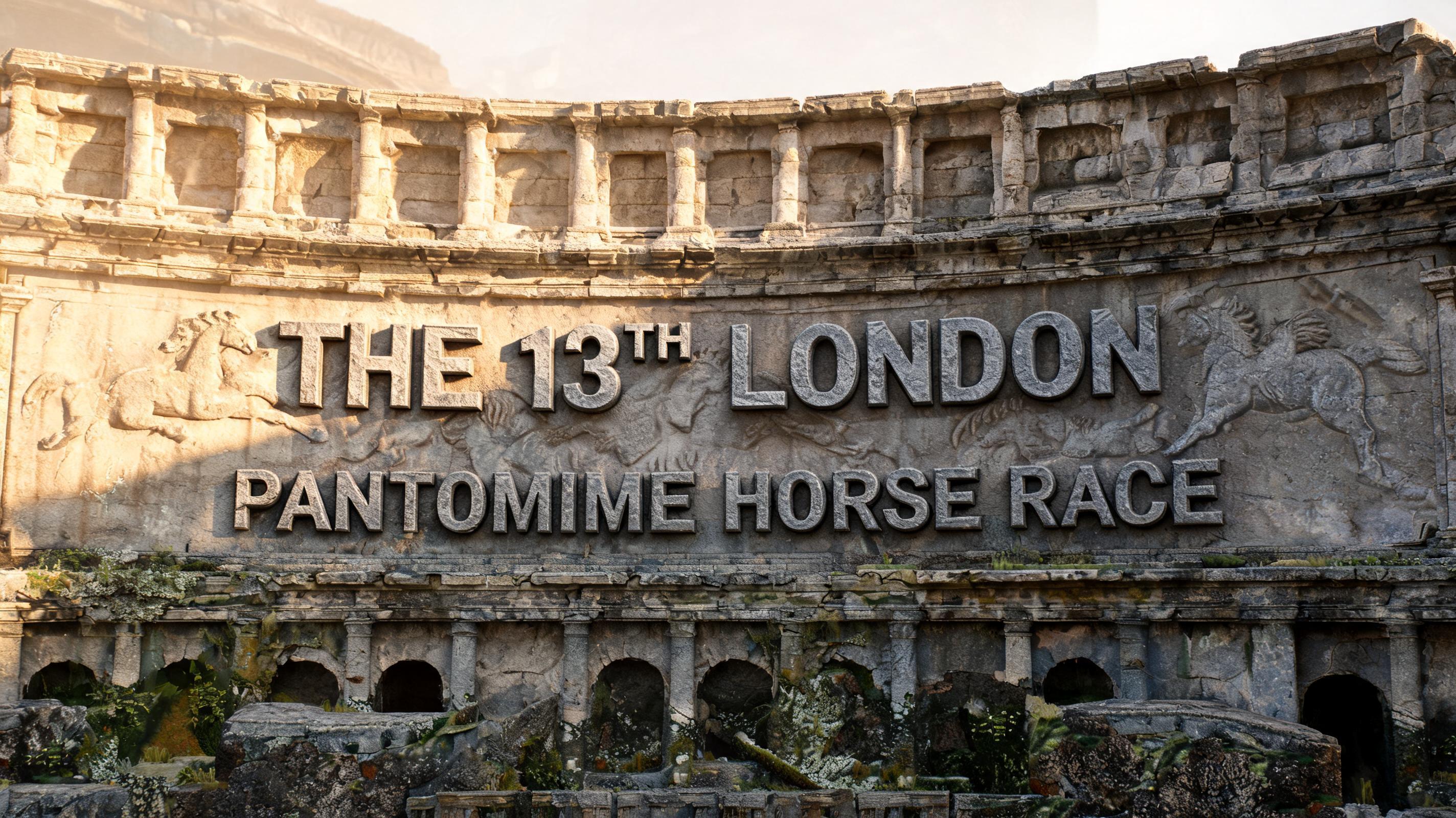 "The 13th London Pantomime horse race" —  | AI Text Effect Generator