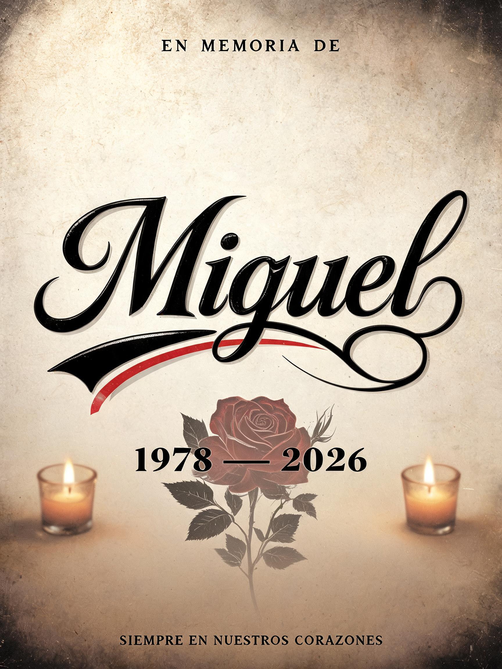 EN MEMORIA DE
Miguel
1978 — 2026
SIEMPRE EN NUESTROS CORAZONES