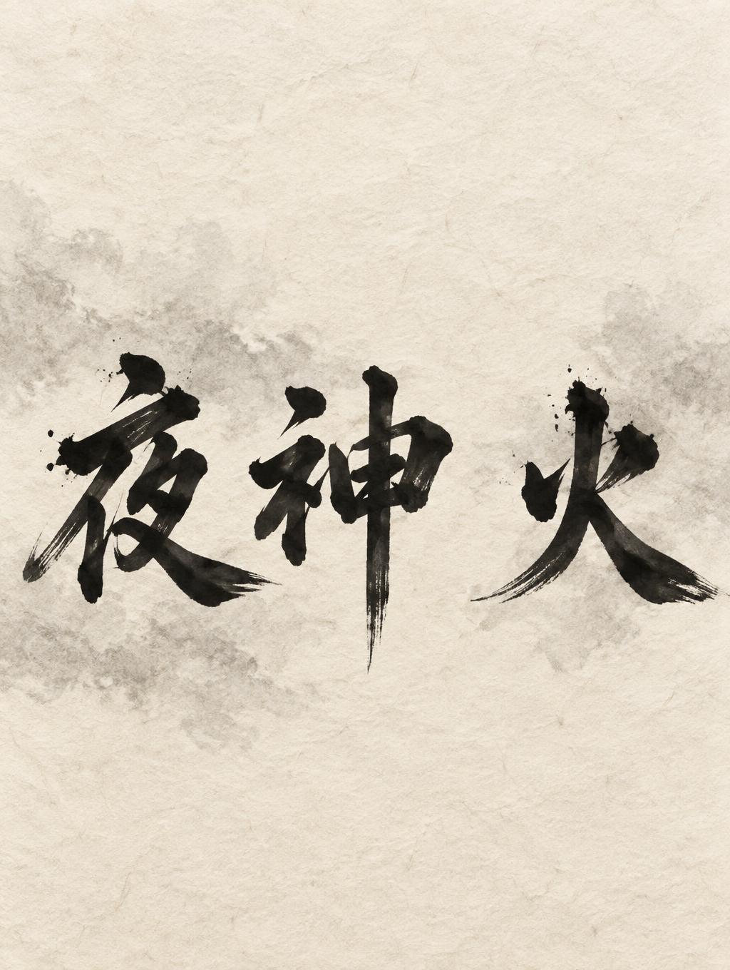 "夜神 火" — Brush Japanese Ink | AI Text Effect Generator