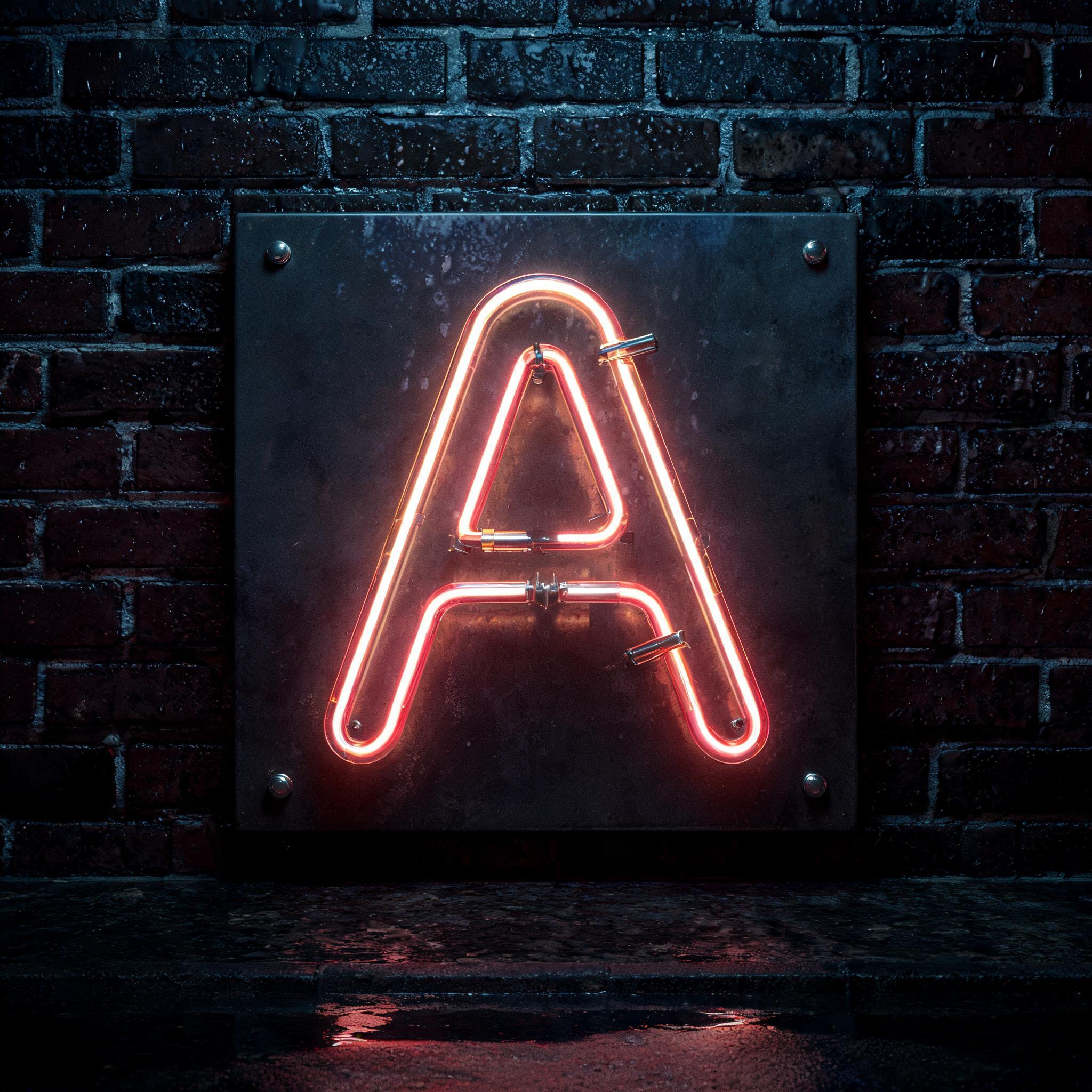 "A" — Neon Sign | AI Text Effect Generator
